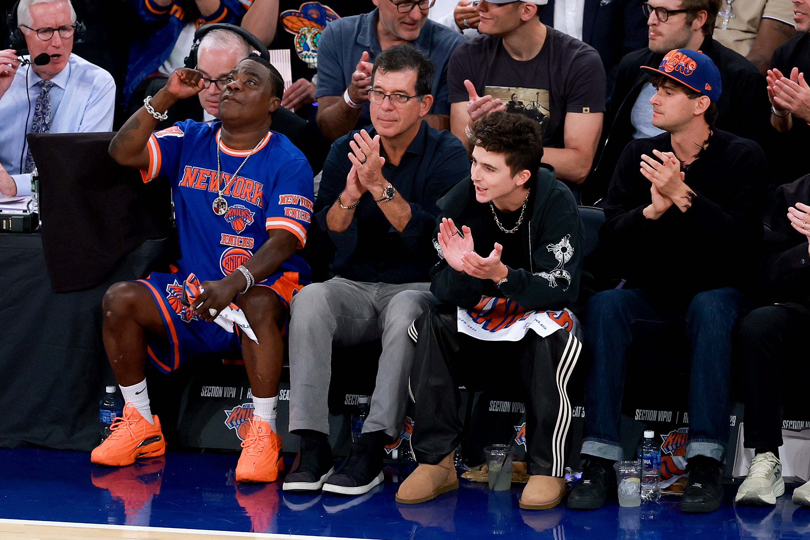 The New York native will be joined at Madison Square Garden in Manhattan by Knicks superfans, filmmaker Spike Lee and actor Timothee Chalamet