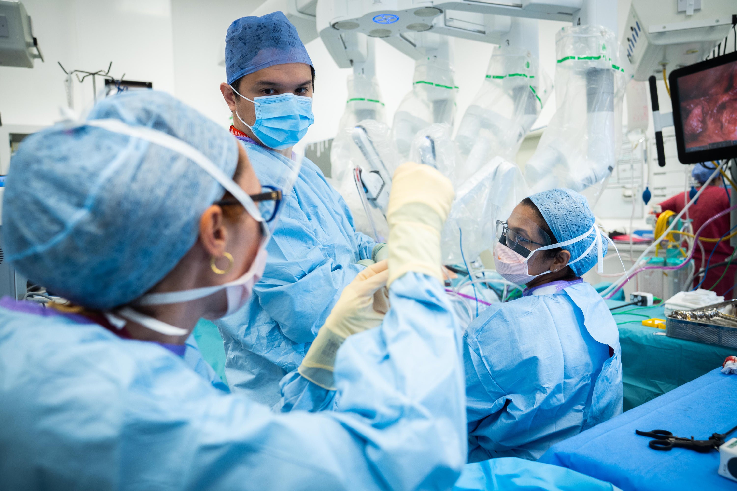 Medics at St Mark’s, the National Bowel Hospital, used the tool to operate on a patient in her 60s