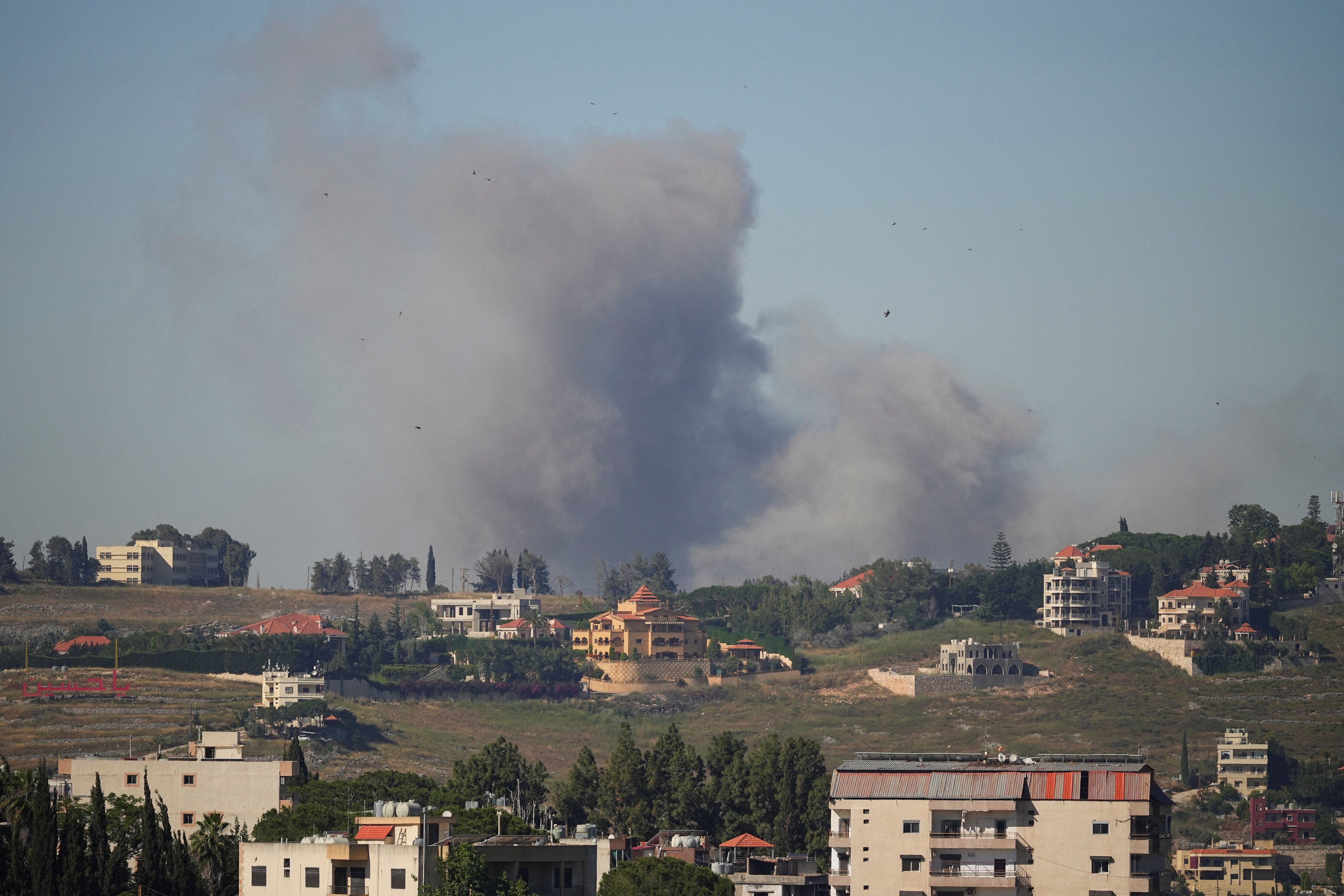 Smoke billows from southern Lebanon following an Israeli strike, as seen from Nabatieh, Lebanon, June 5, 2026. REUTERS/Stringer (Reuters)