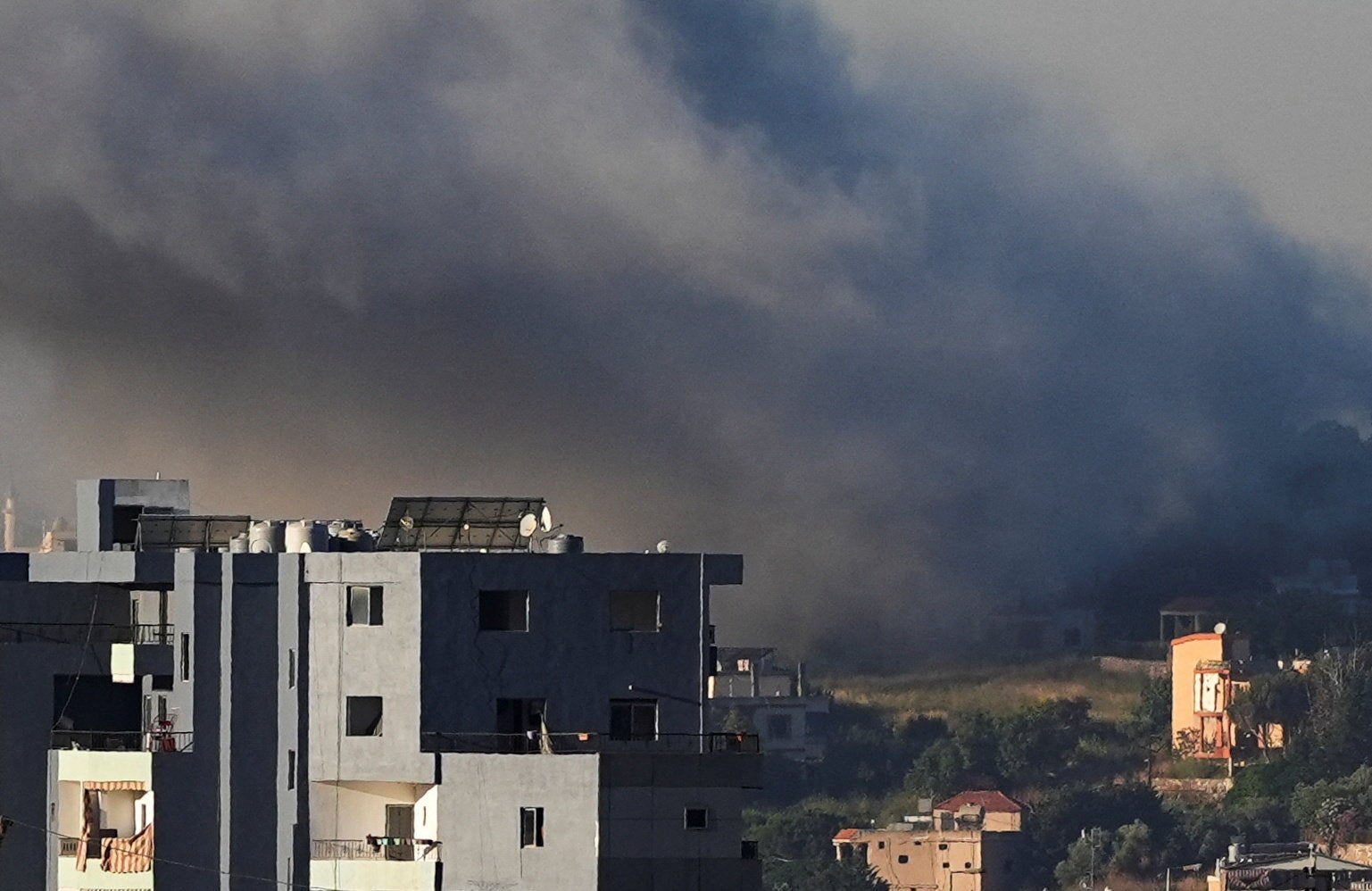 Smoke billows from southern Lebanon following an Israeli strike, as seen from Nabatieh, Lebanon, June 5, 2026. (Reuters)
