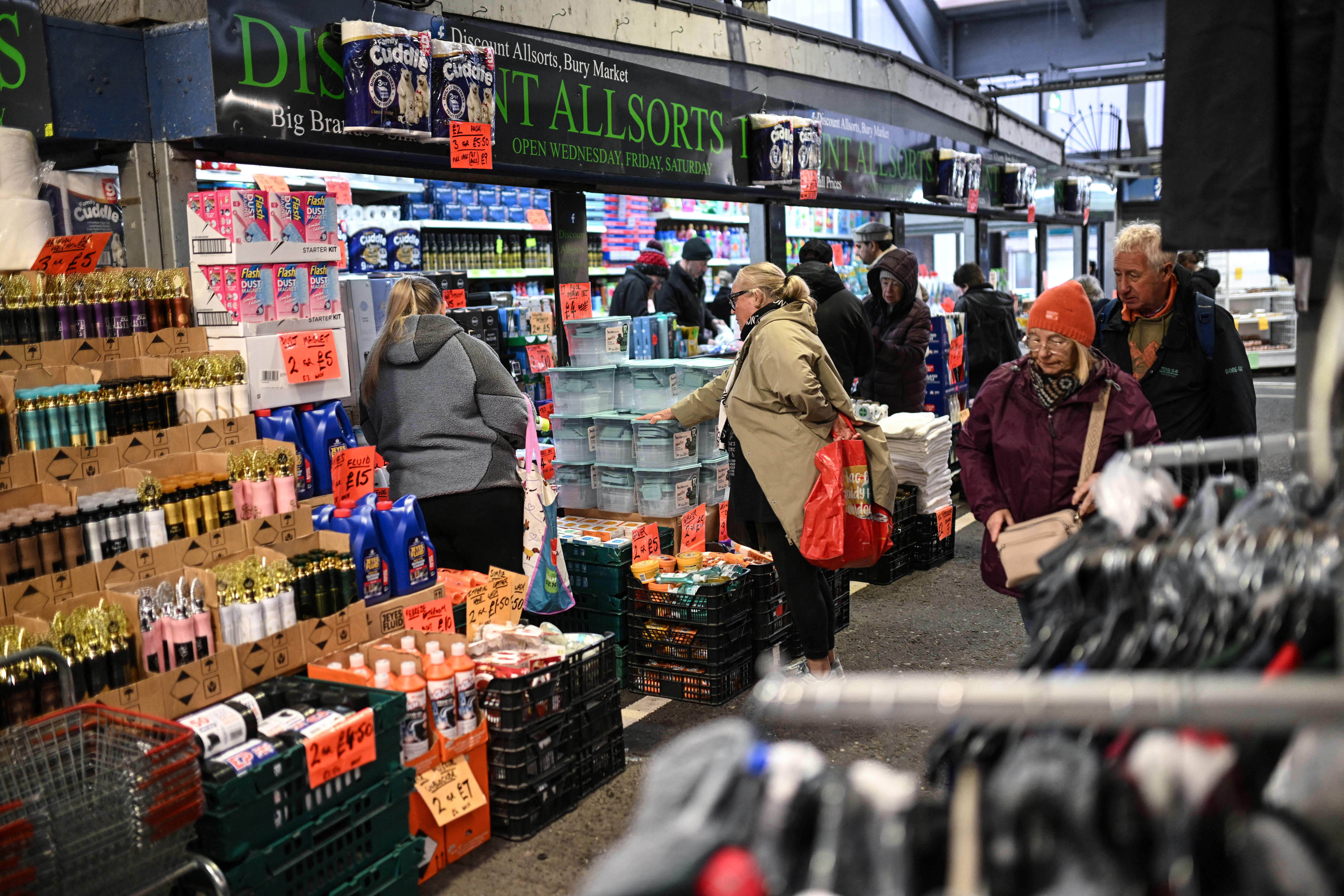 Shoppers visit Bury Market, Greater Manchester (AFP/Getty)