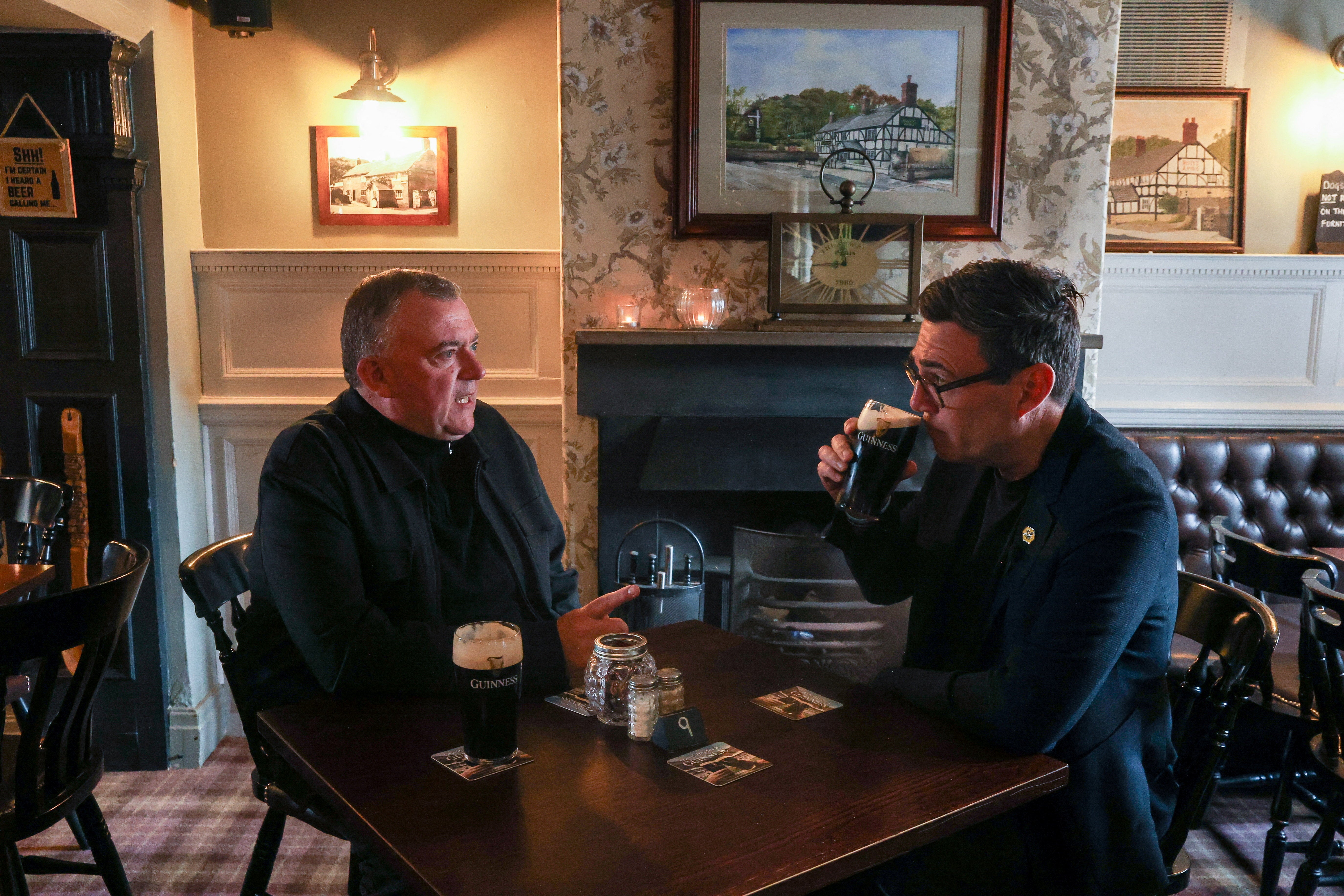 Mayor of Manchester Burnham visited a pub in Wigan on Friday
