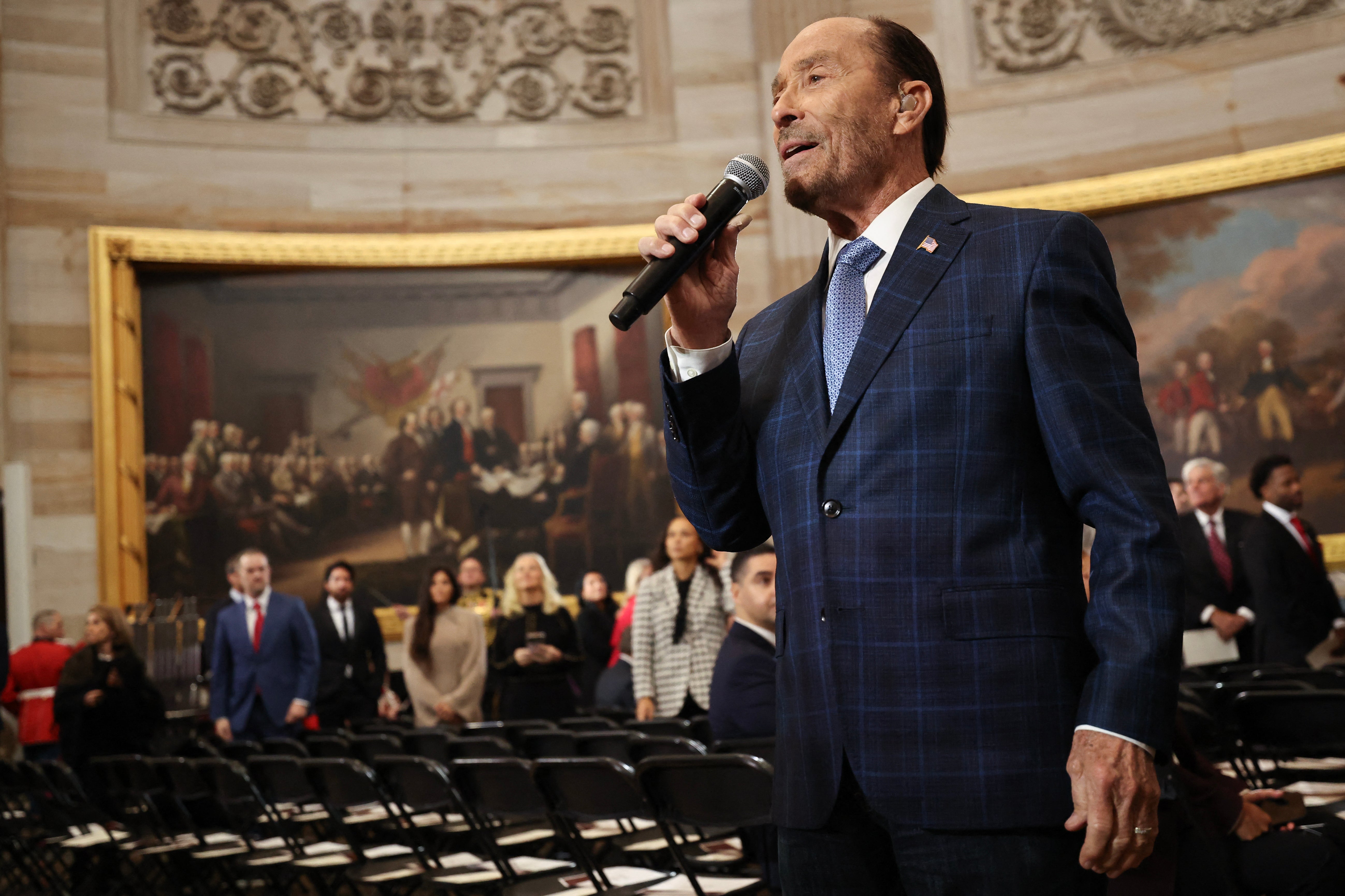 Trump says he’s bringing in 83-year-old Lee Greenwood to headline a rally after nearly every artist pulled out of the Freedom 250 concert series (AFP/Getty)