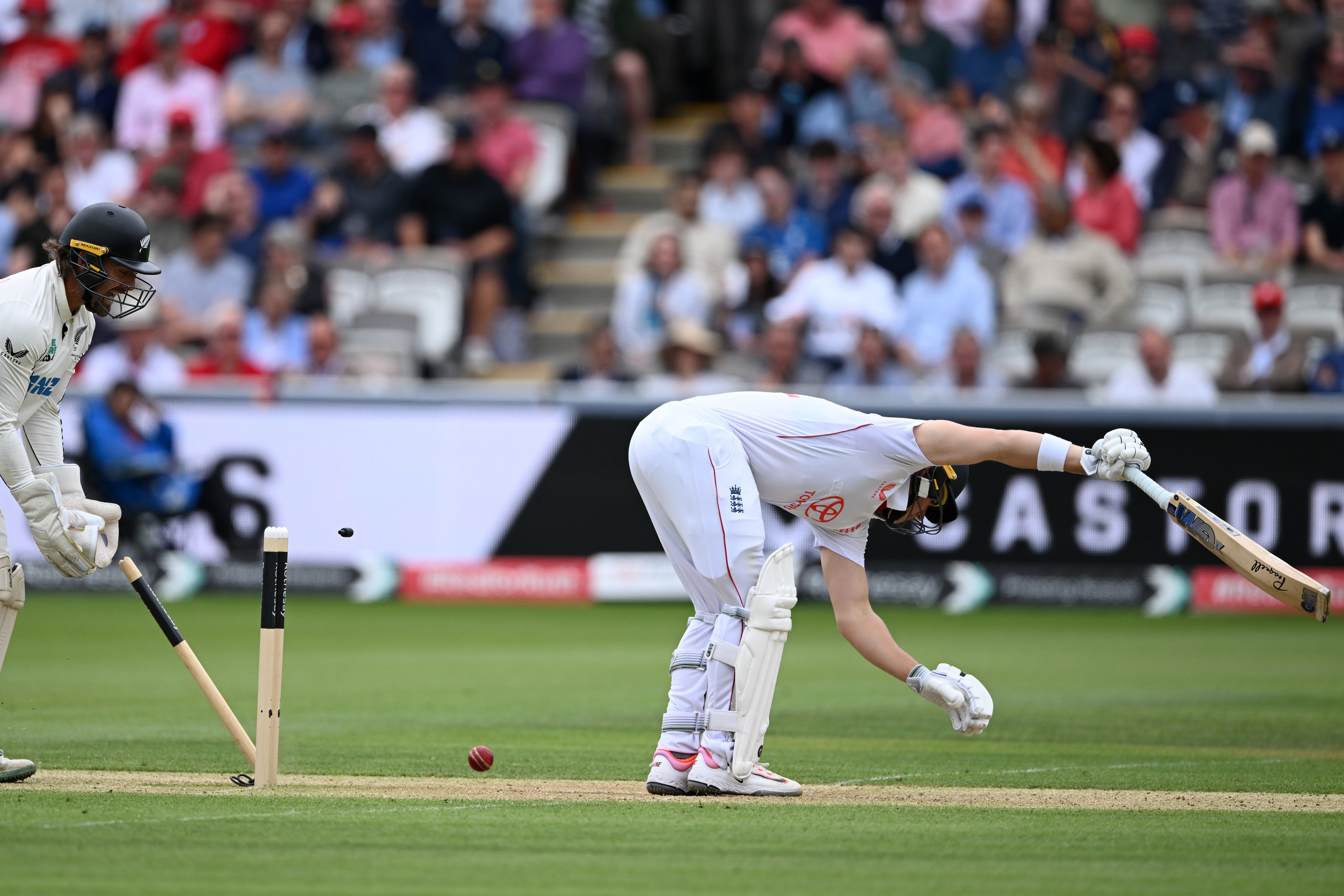 Jacob Bethell was bowled by one that kept low at Lord's (Getty)