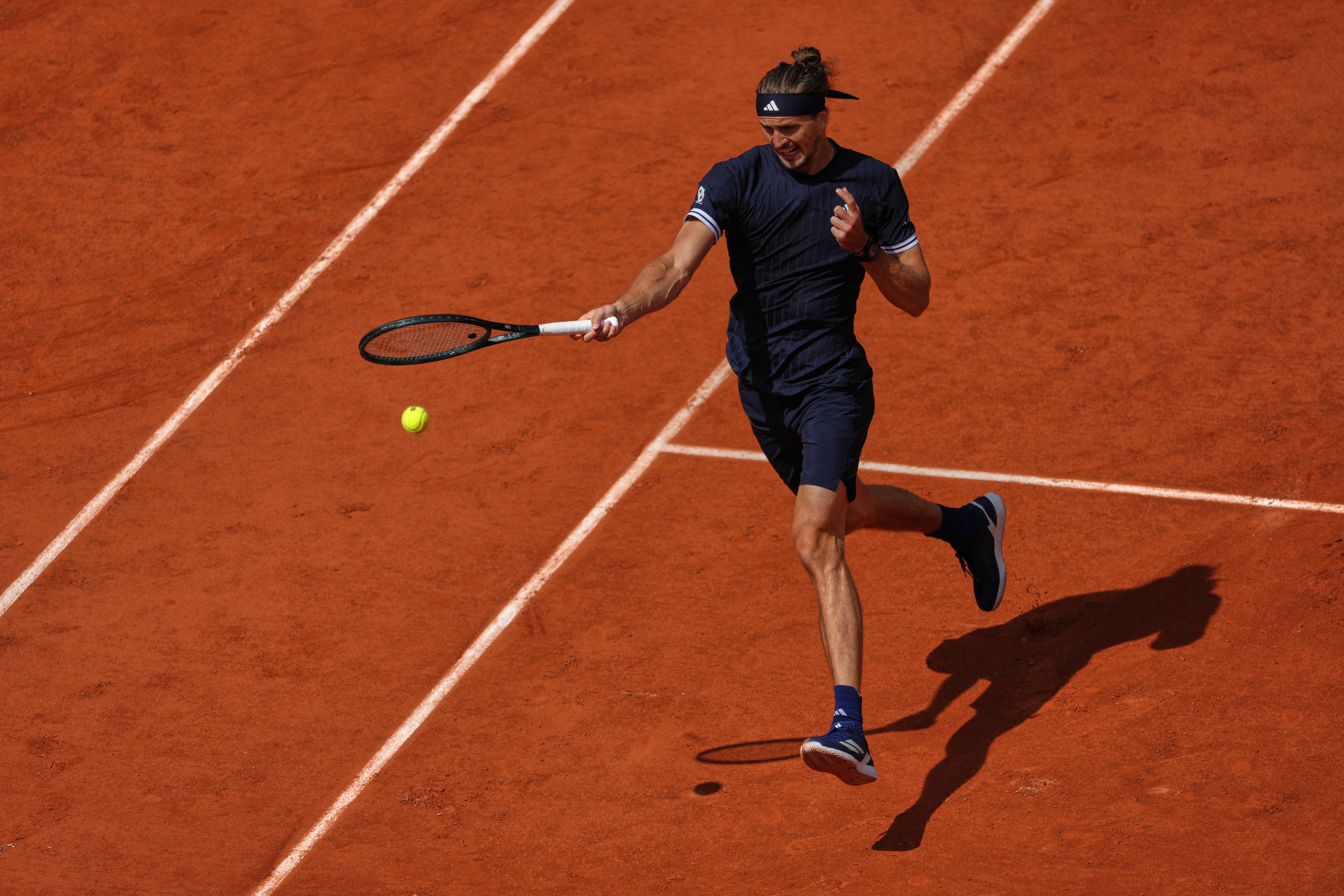 Alexander Zverev strikes a forehand (Aurelien Morissard/AP)