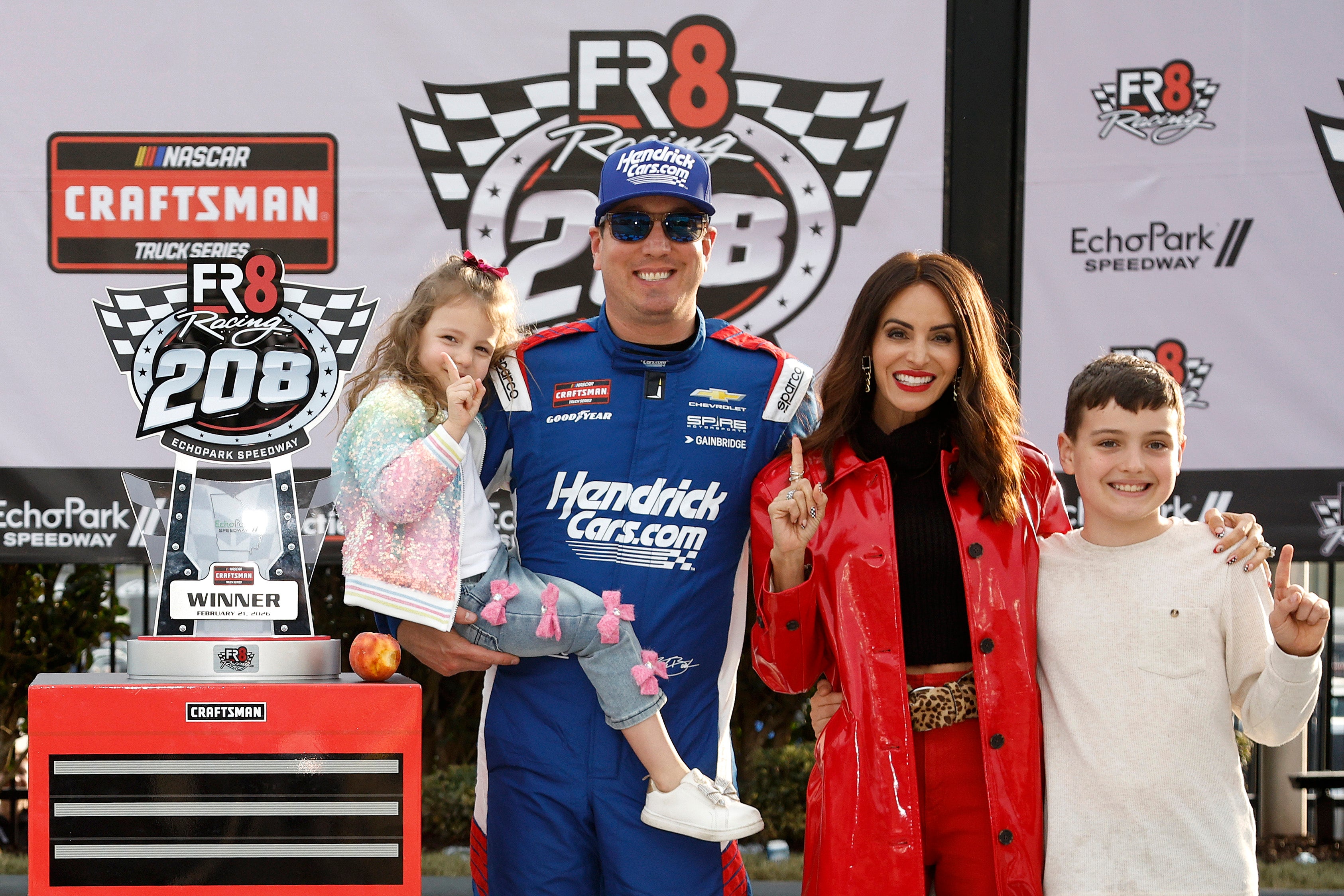Kyle and Samantha Busch share two children, Brexton and Lennix (Getty Images)