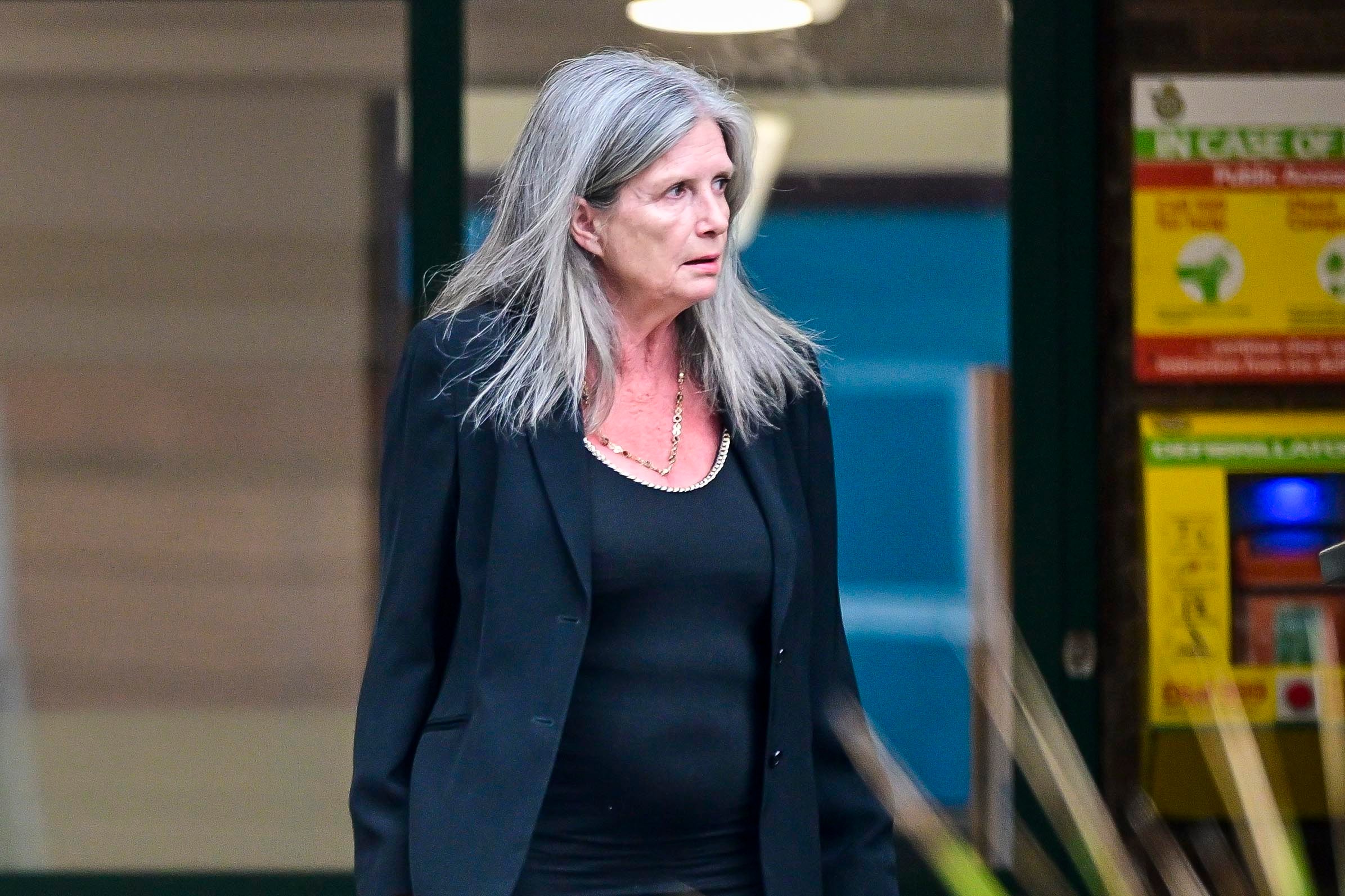 Ann Moralee leaving the inquest