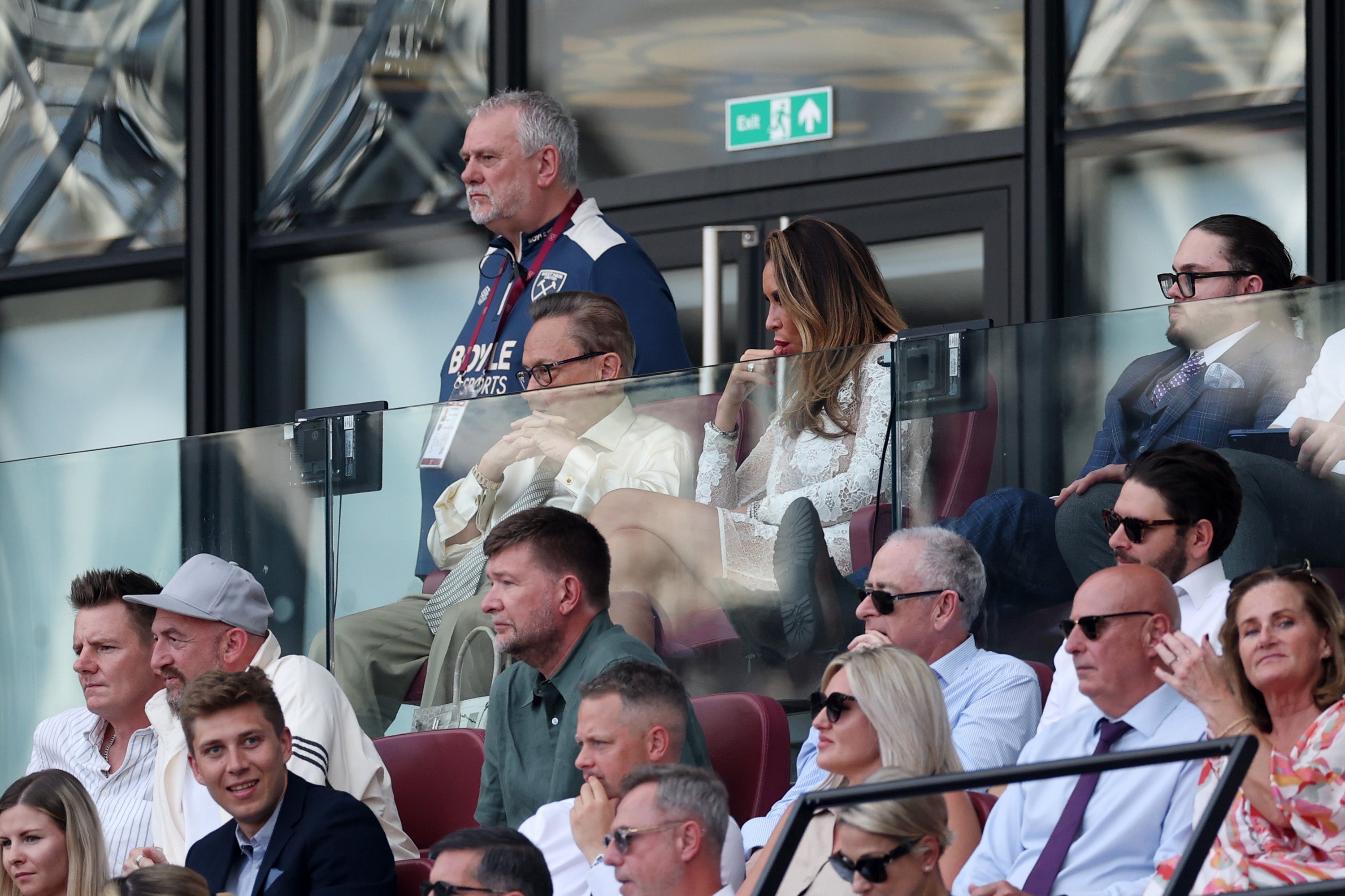 David Sullivan and his fiancée Ampika Pickston watched West Ham United's final game of the Premier League season against Leeds United