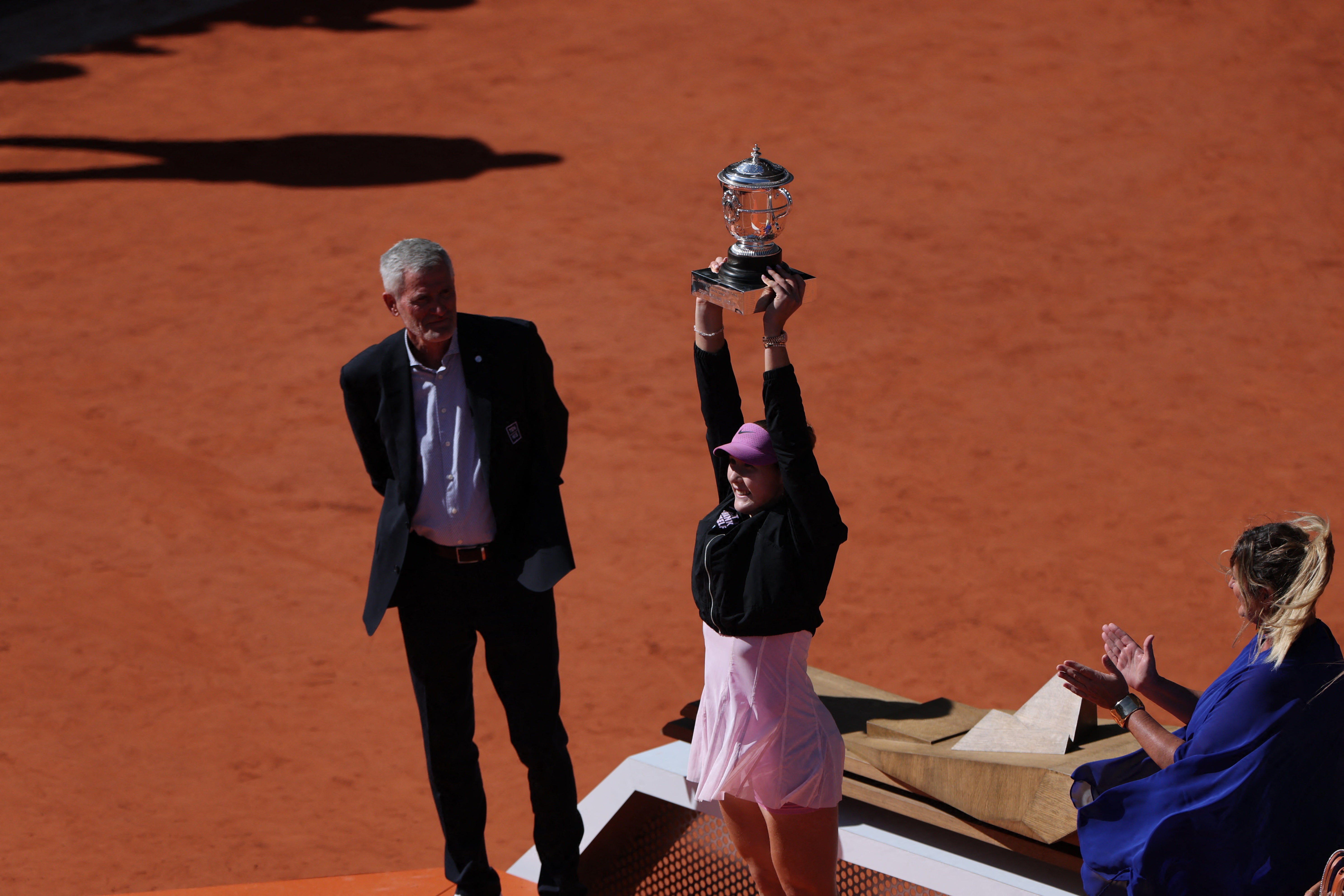 Mirra Andreeva lifts her first grand slam trophy (Reuters)