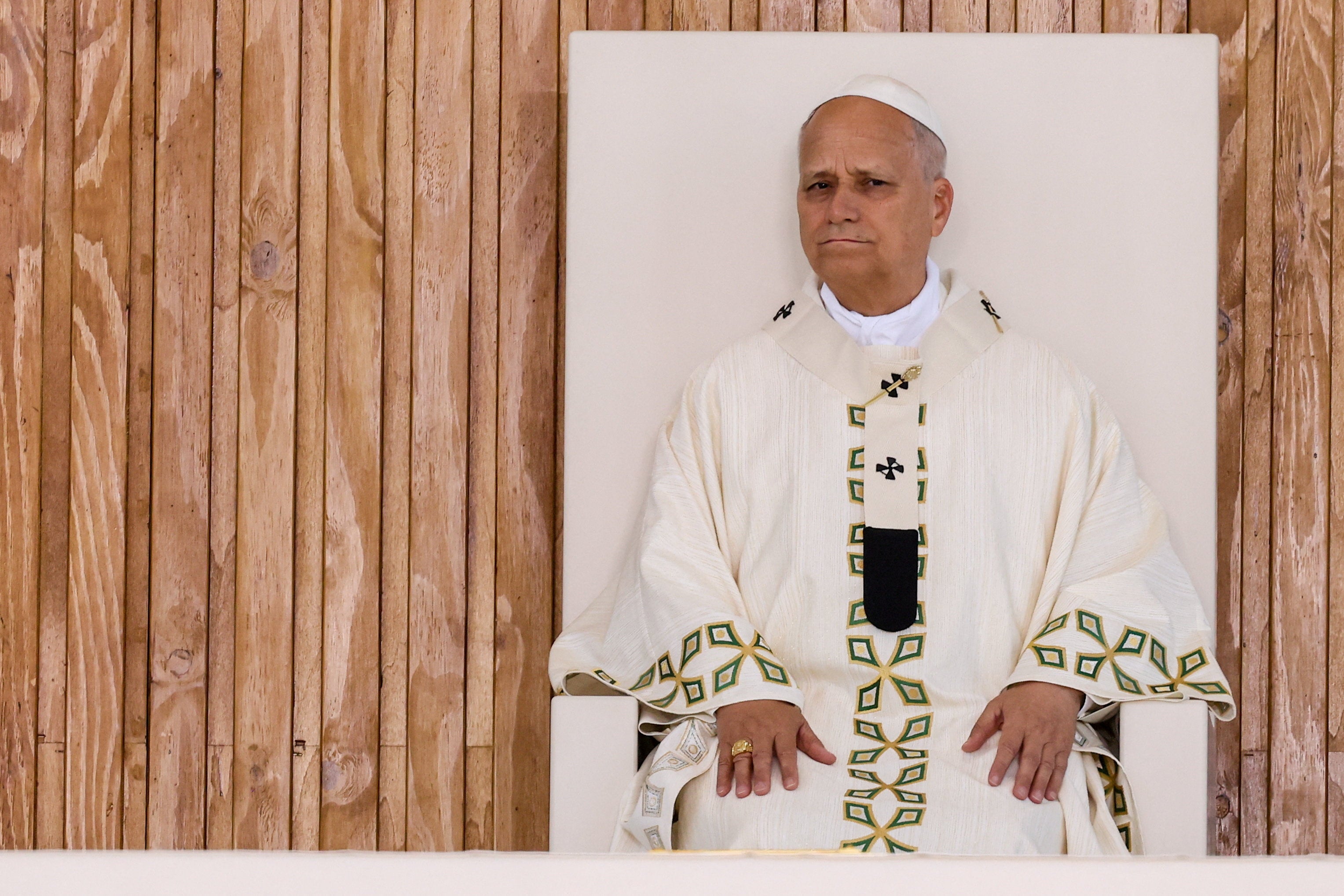 Pope Leo XIV celebrates Holy Mass at Plaza de Cibeles, during his apostolic journey in Madrid, Spain, June 7, 2026. REUTERS/Yara Nardi