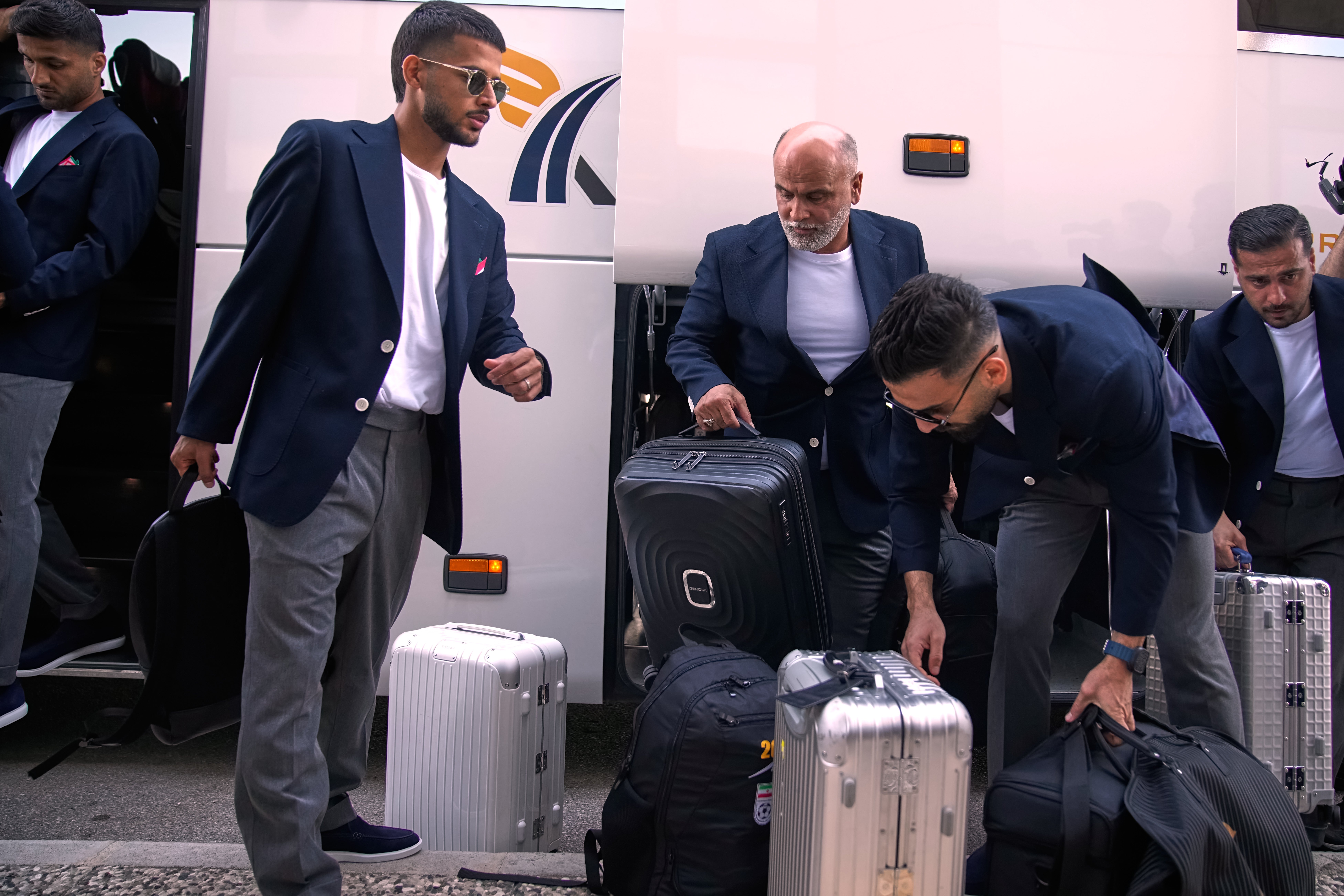 Iran's players arrive at Antalya airport (AP)