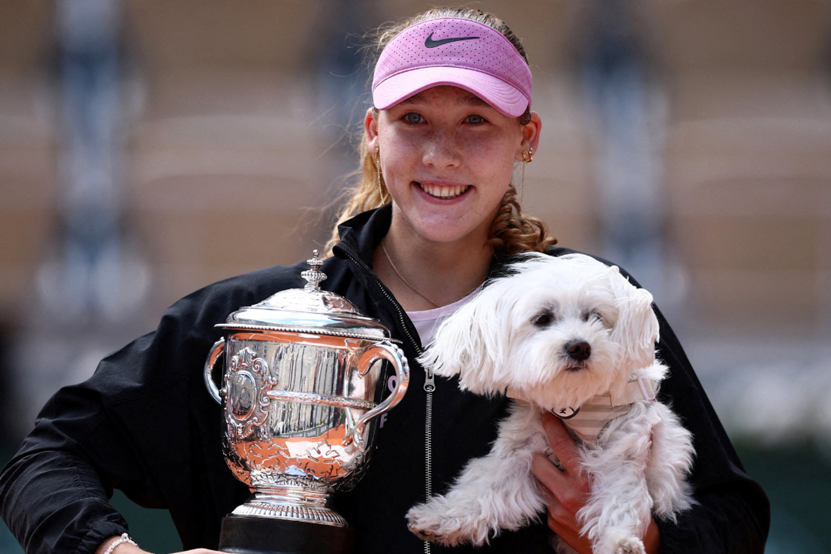 French Open champion Mirra Andreeva celebrates victory with 