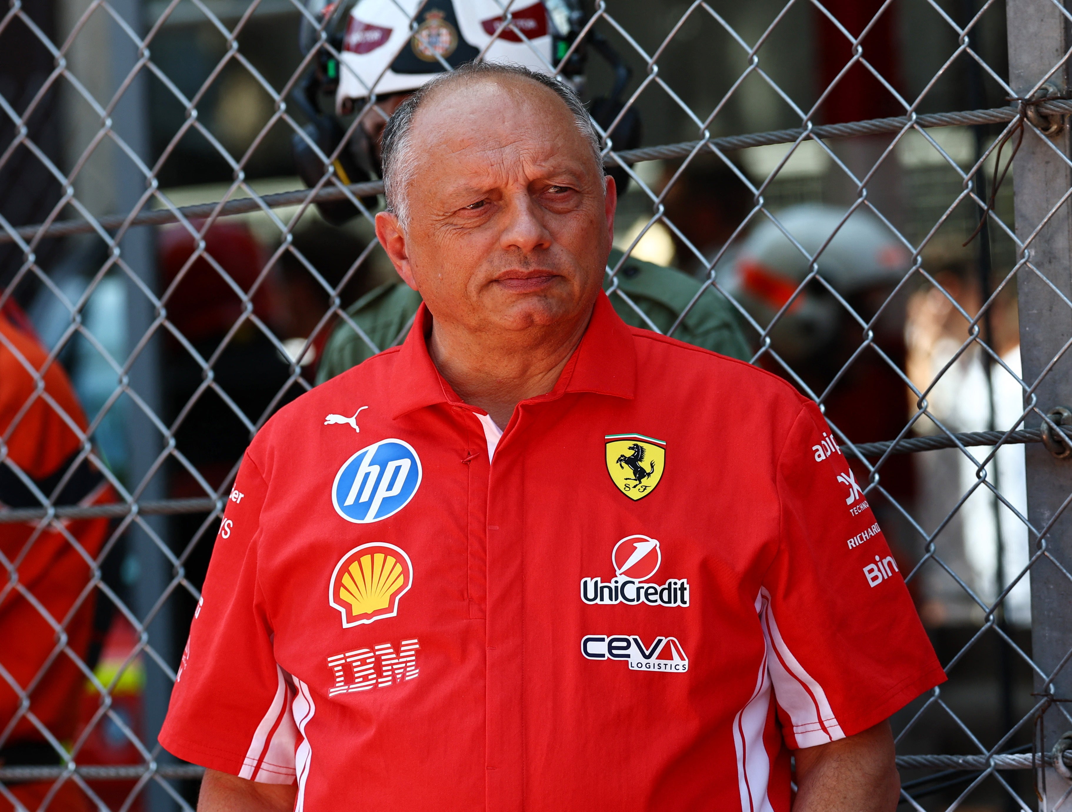 Fred Vasseur is back in the Ferrari paddock after missing qualifying due to medical reasons