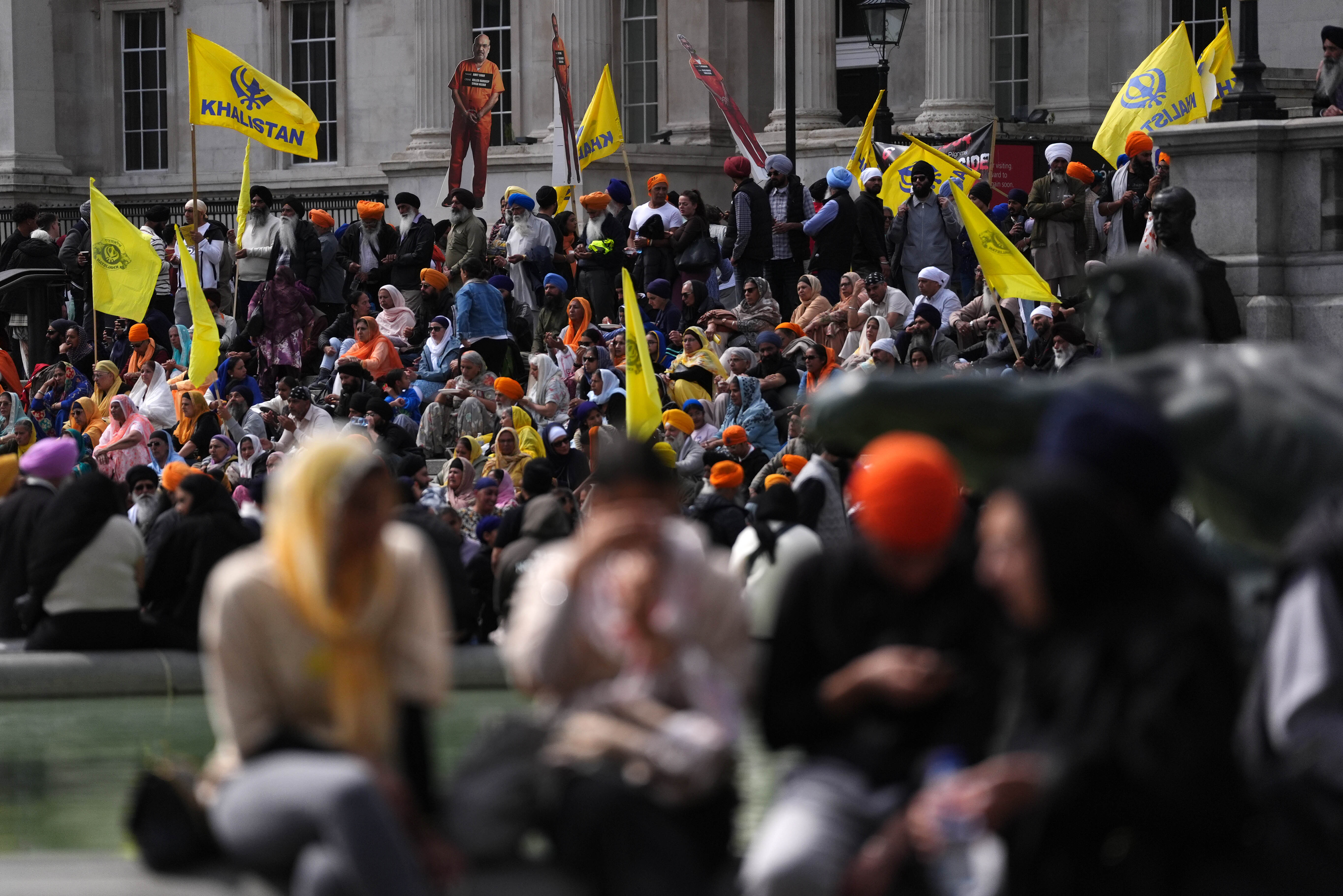 Thousands of members of the Sikh community gather at a rally to mark the 42nd anniversary of the June 1984 Sikh Genocide in Amritsar, in Trafalgar Square, London. Picture date: Sunday June 7, 2026.