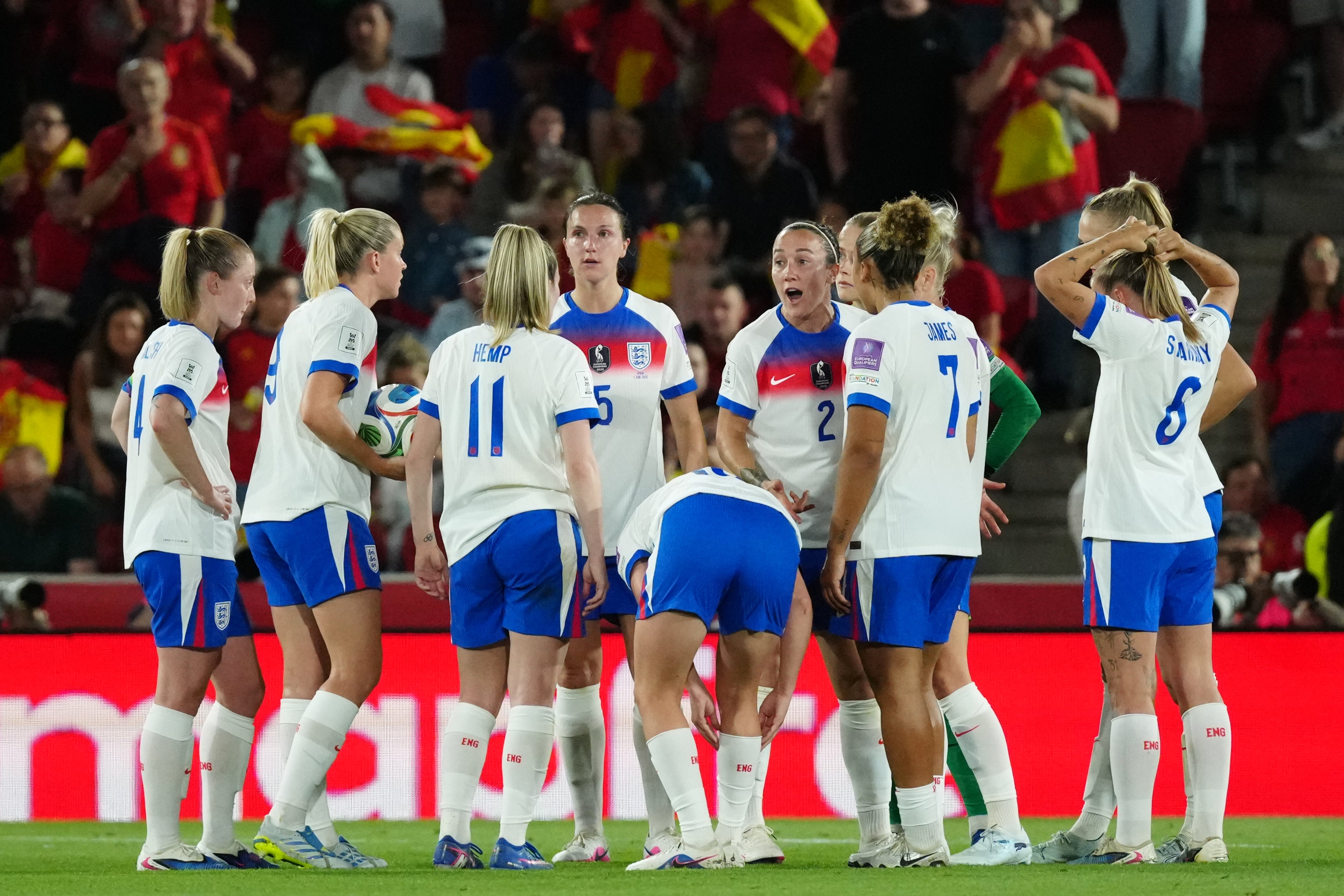 England suffered a 4-0 defeat to Spain on Friday night (Joan Mateu Parra/AP)