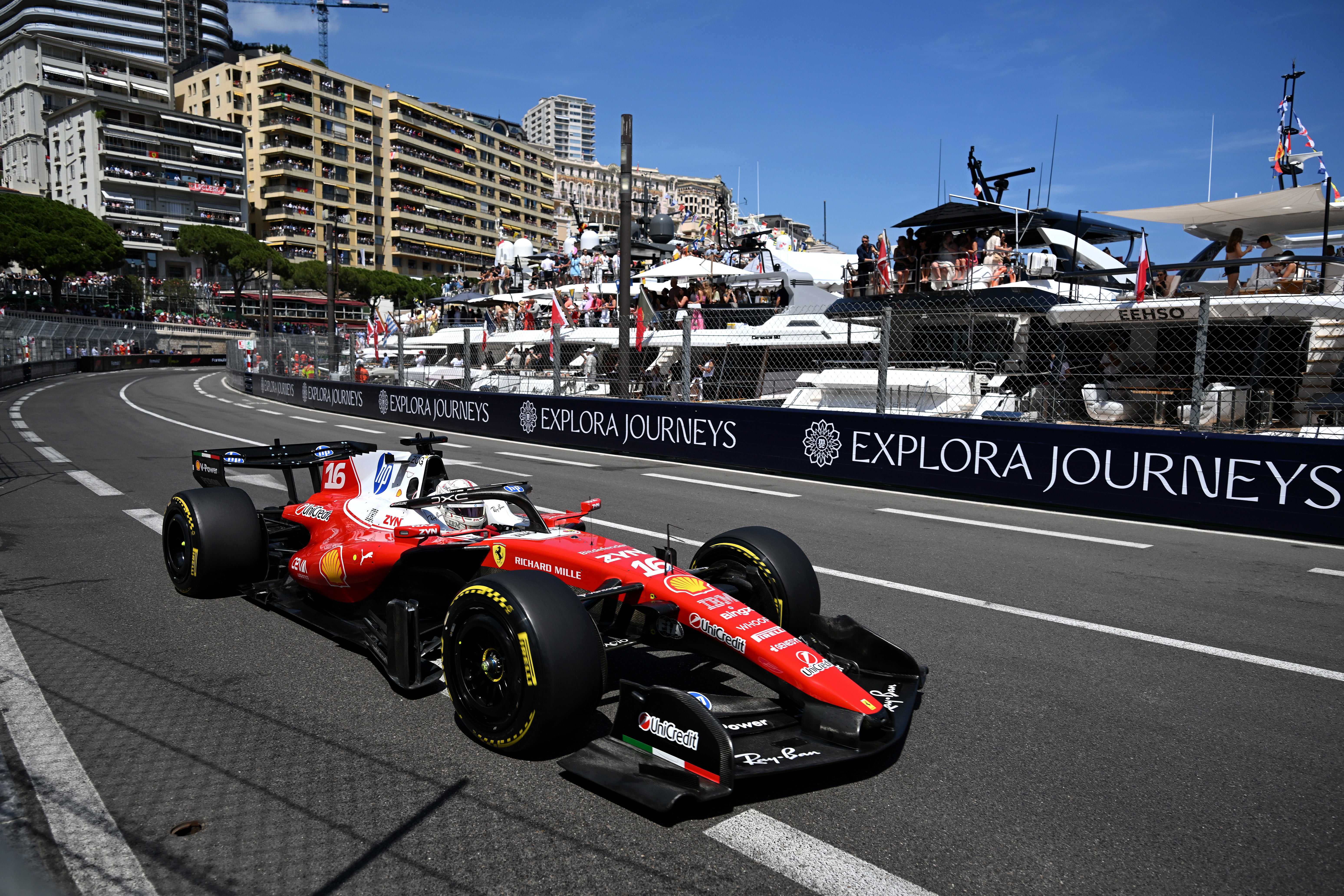 Charles Leclerc suffered a late crash in an area where the track was damaged