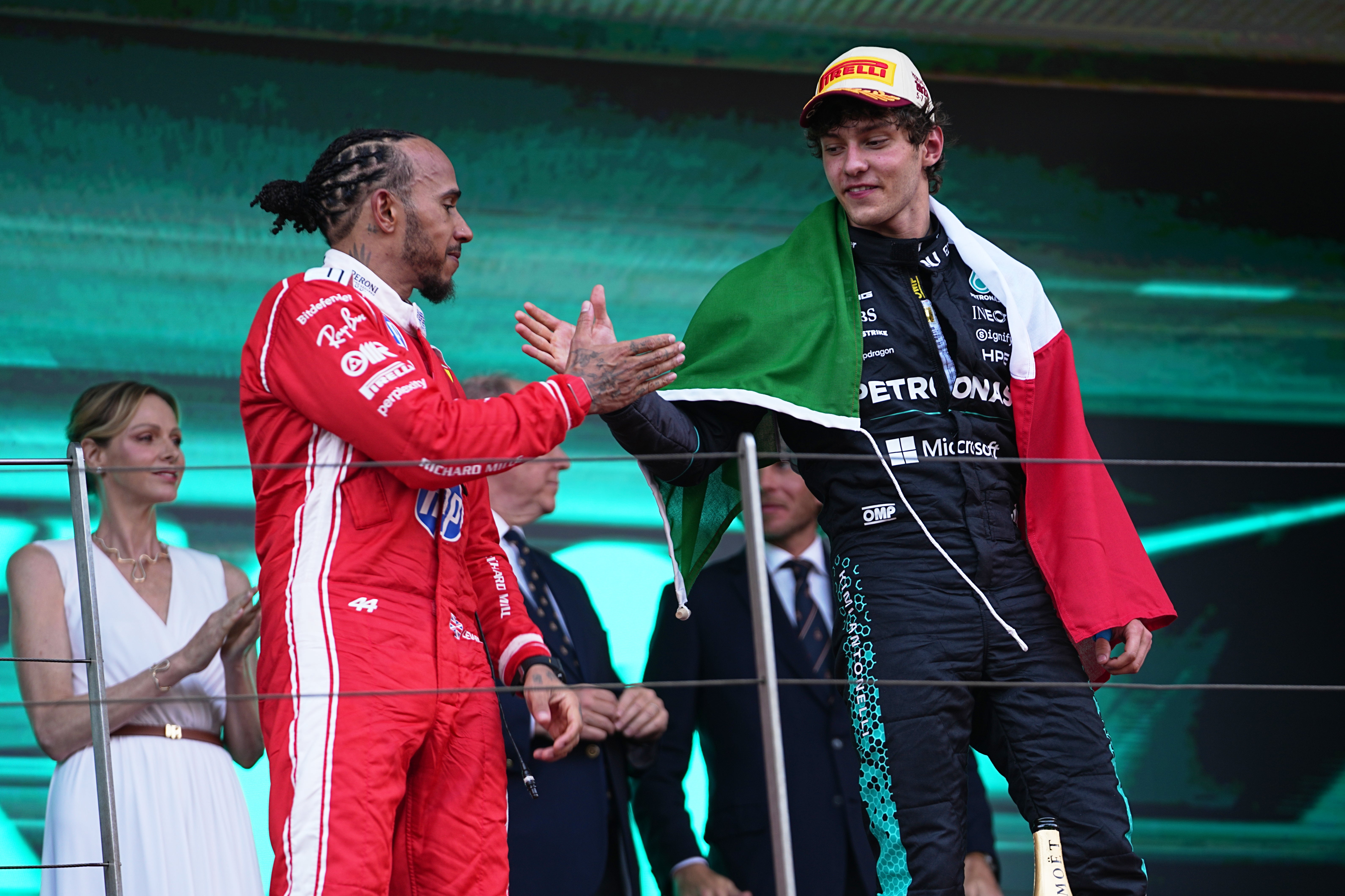 Lewis Hamilton finished second behind Antonelli for the second race running