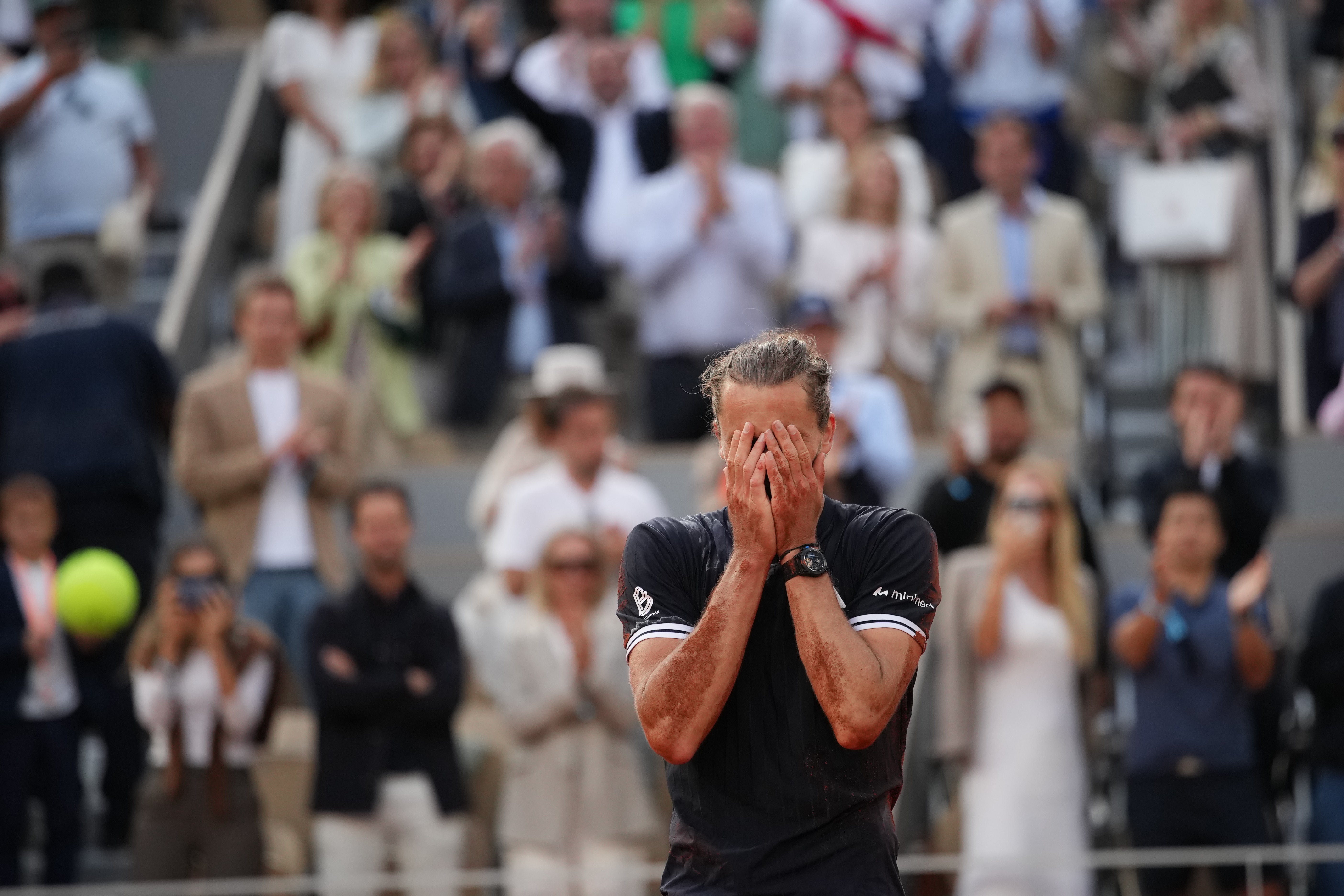 Zverev appeared in disbelief as he finally won a major title