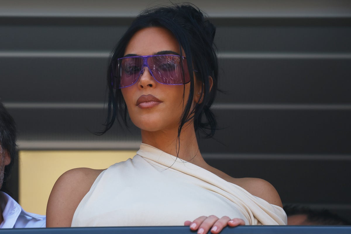 Kim Kardashian watches Lewis Hamilton claim 2nd place at the
