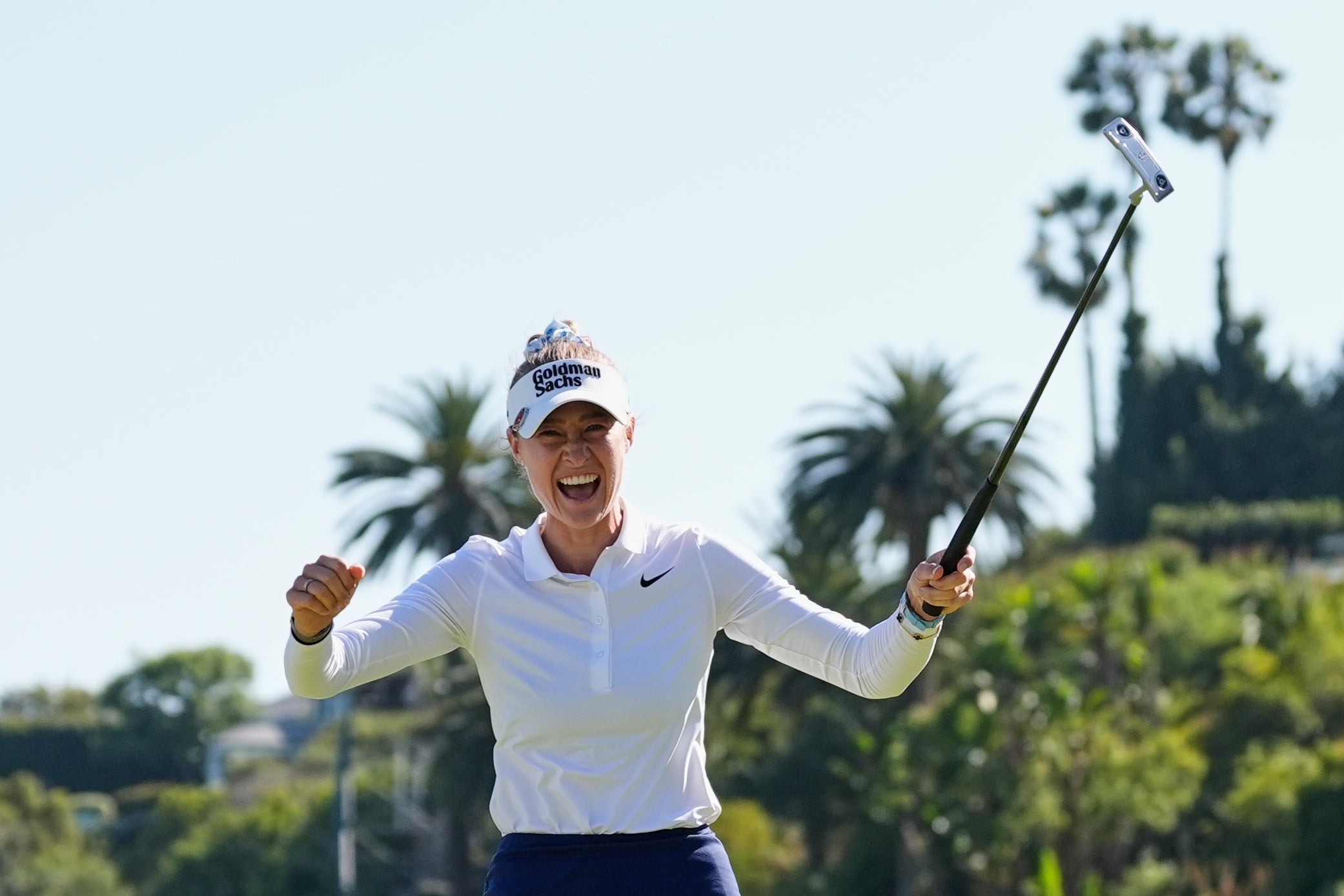 Nelly Korda reacts after winning the US Women’s Open (Ashley Landis/AP)