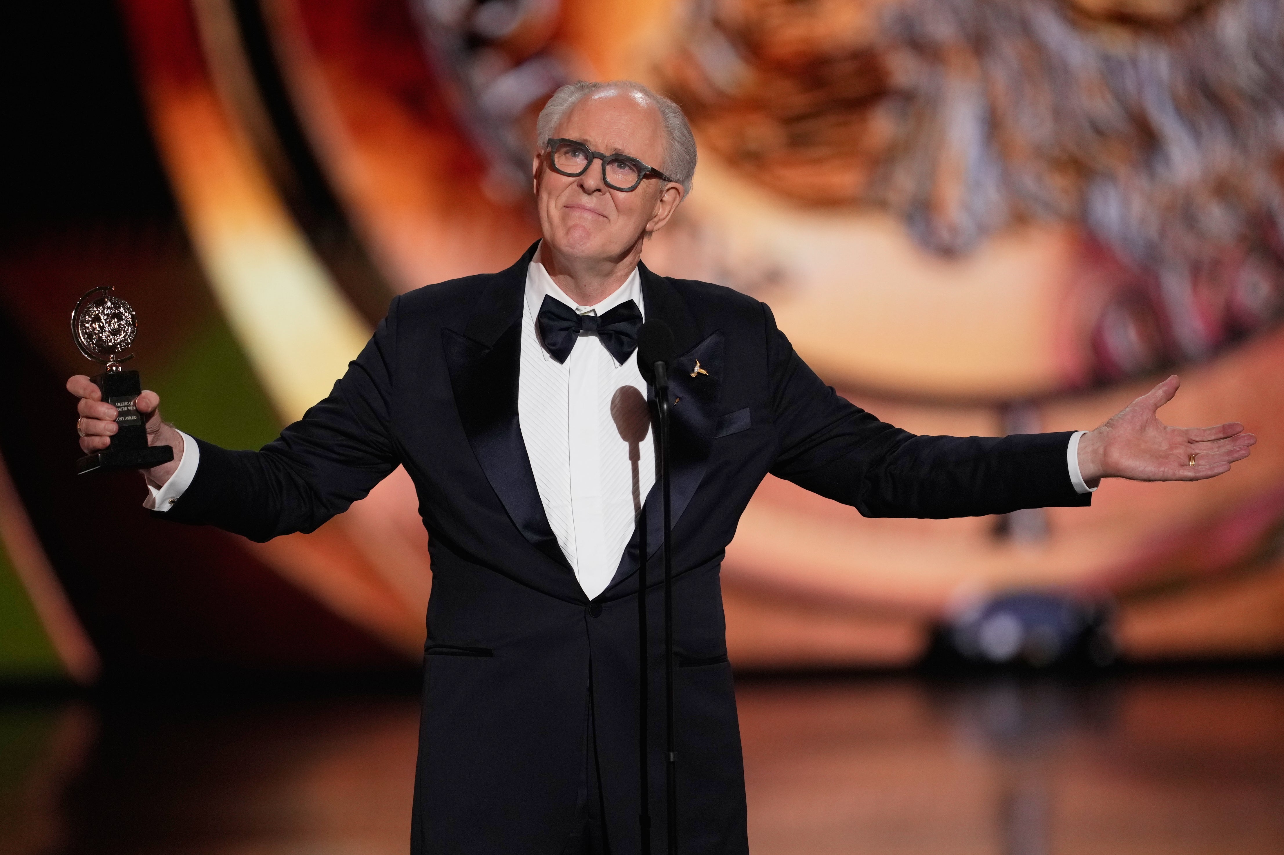 John Lithgow accepted the award for best performance by a leading actor in a play for ‘Giant’