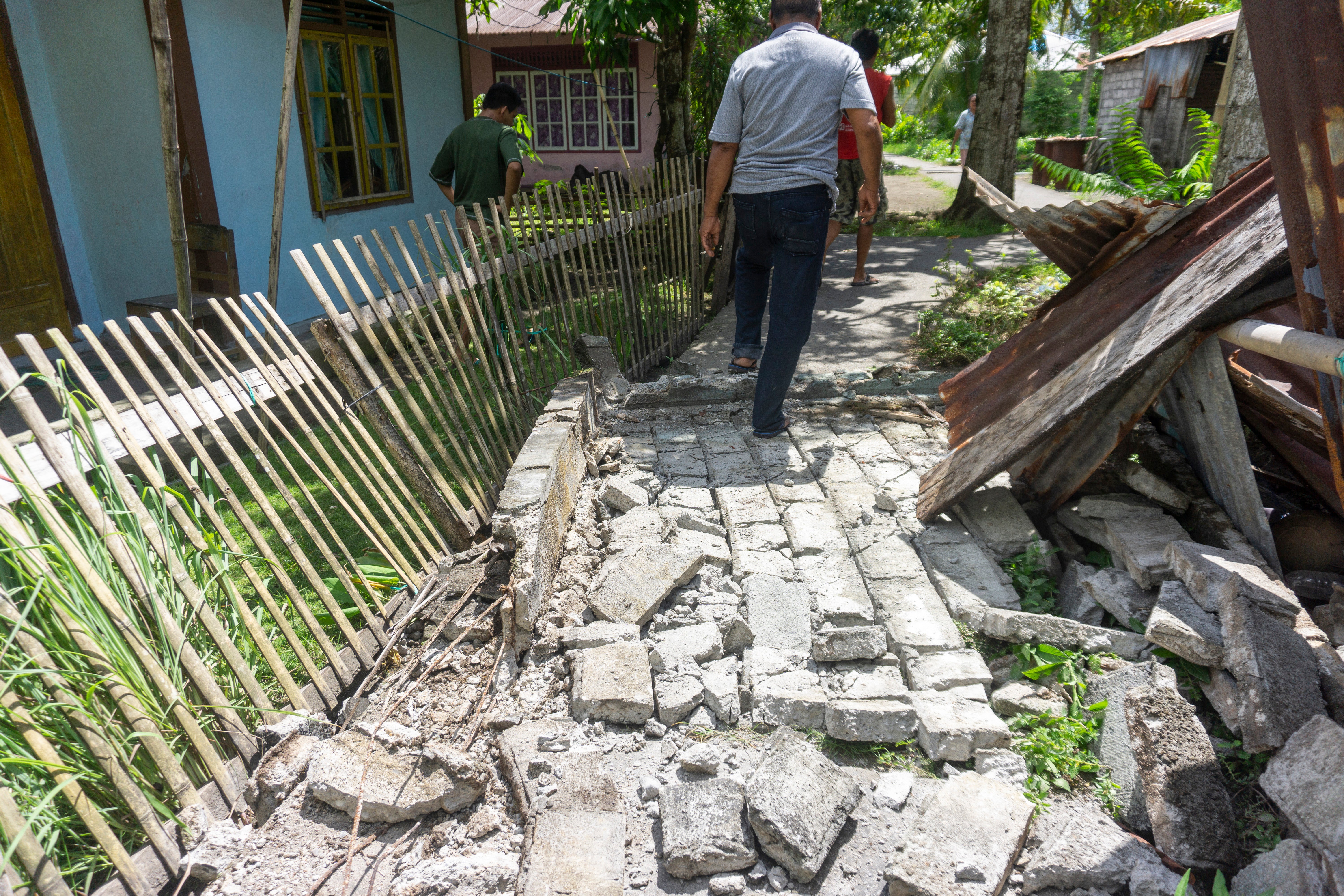 Damage in Peta Timur village, Indonesia, on Monday (AFP/Getty)