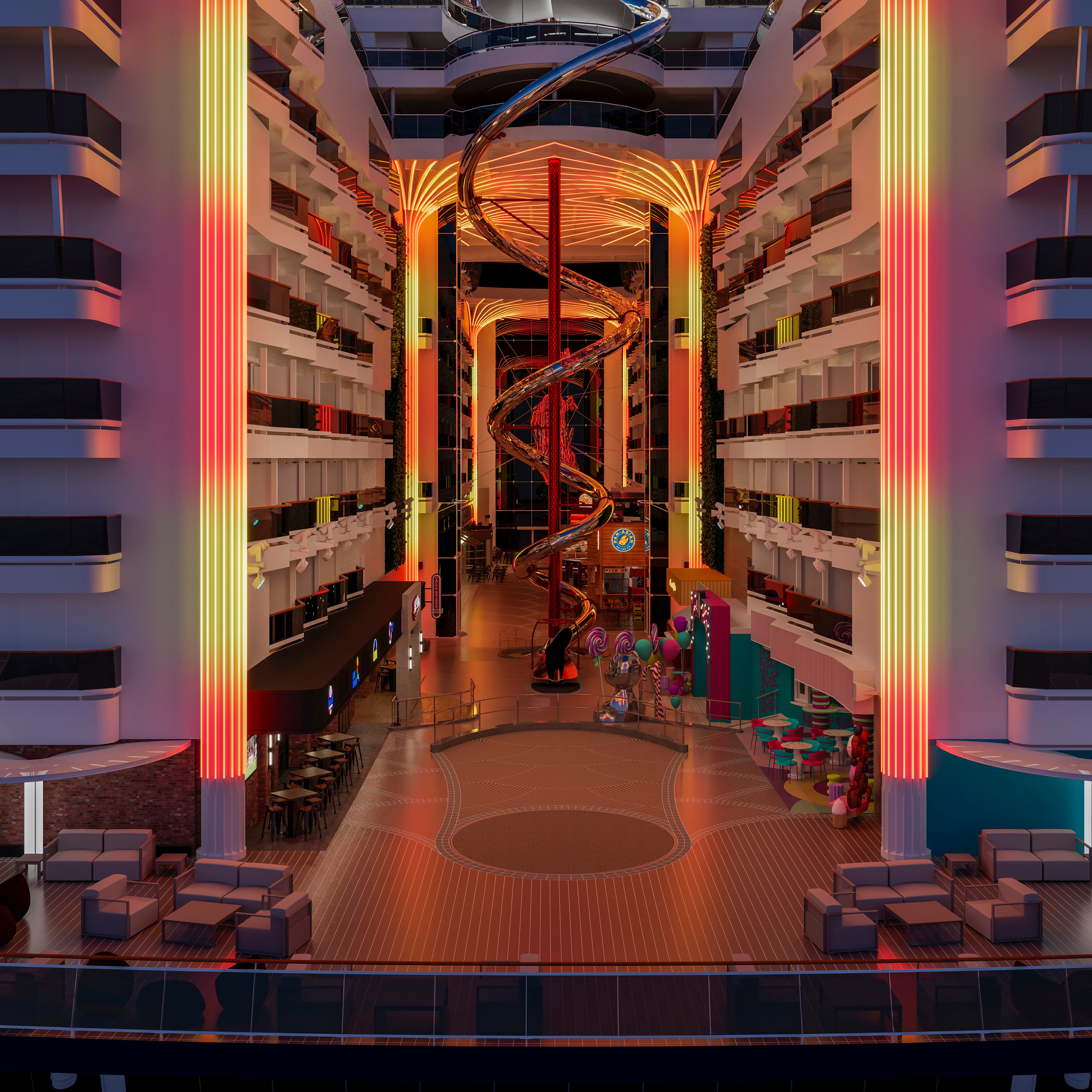 The drop slide aboard MSC World Asia will be the largest at sea