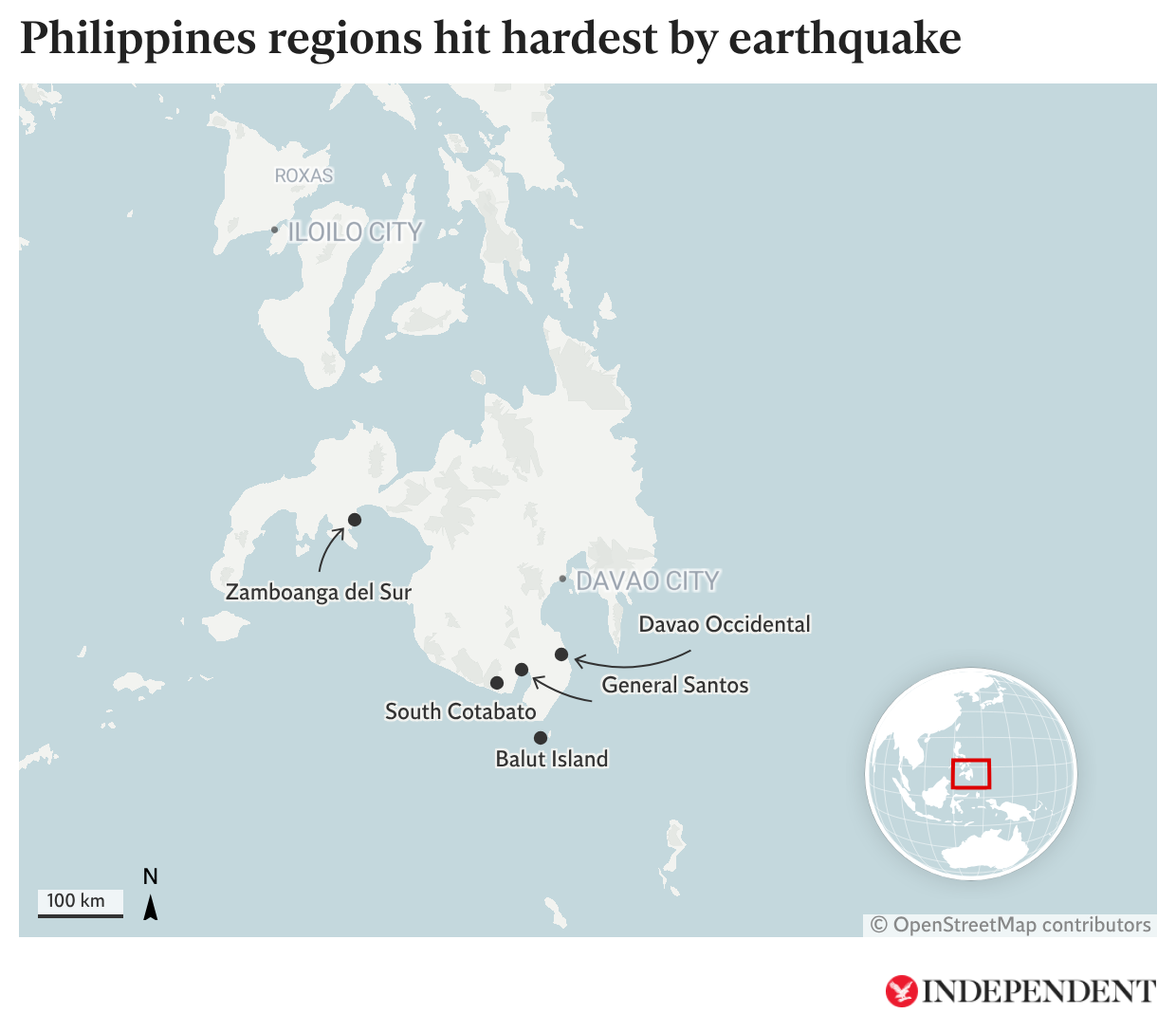 Philippines regions hit hardest by earthquake