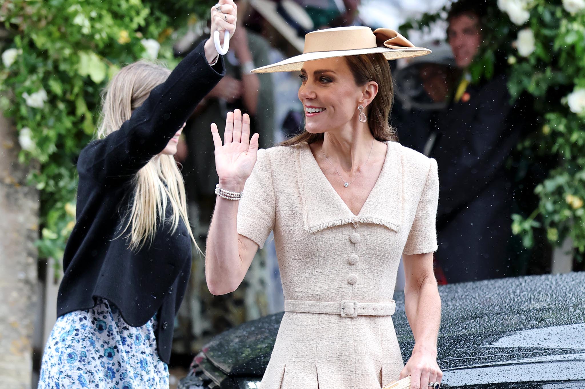 Kate at the royal wedding of Peter Phillips and Harriet Sperling in the Cotswolds