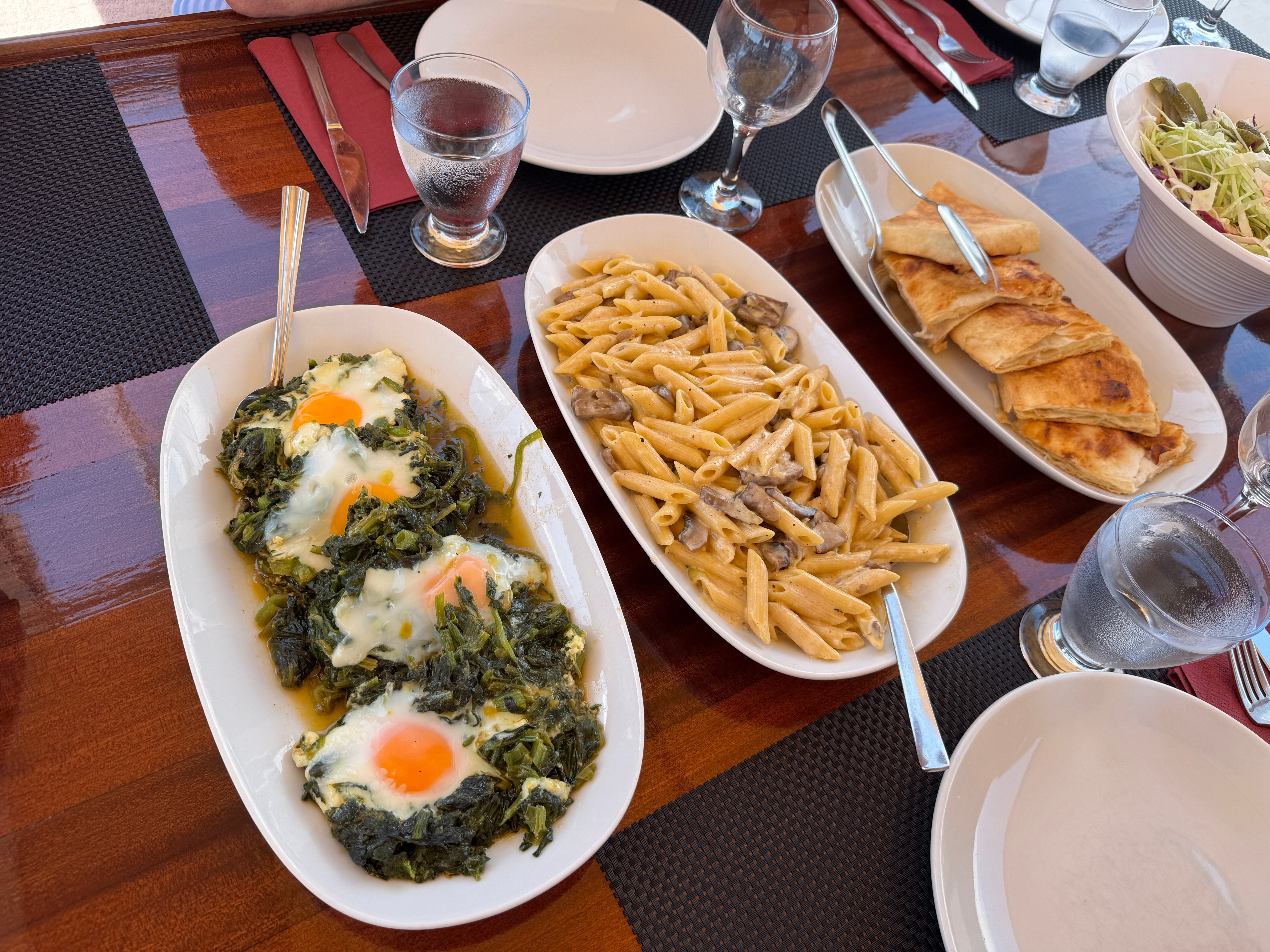 All meals onboard the Notus are served on the aft deck’s communal table