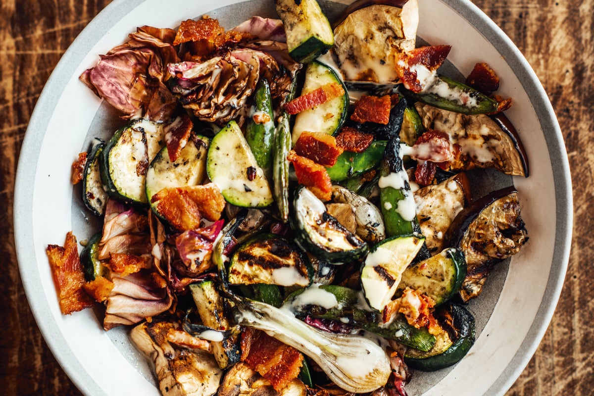 How to grill vegetables and toss them in Isaac Toups’ bacon 