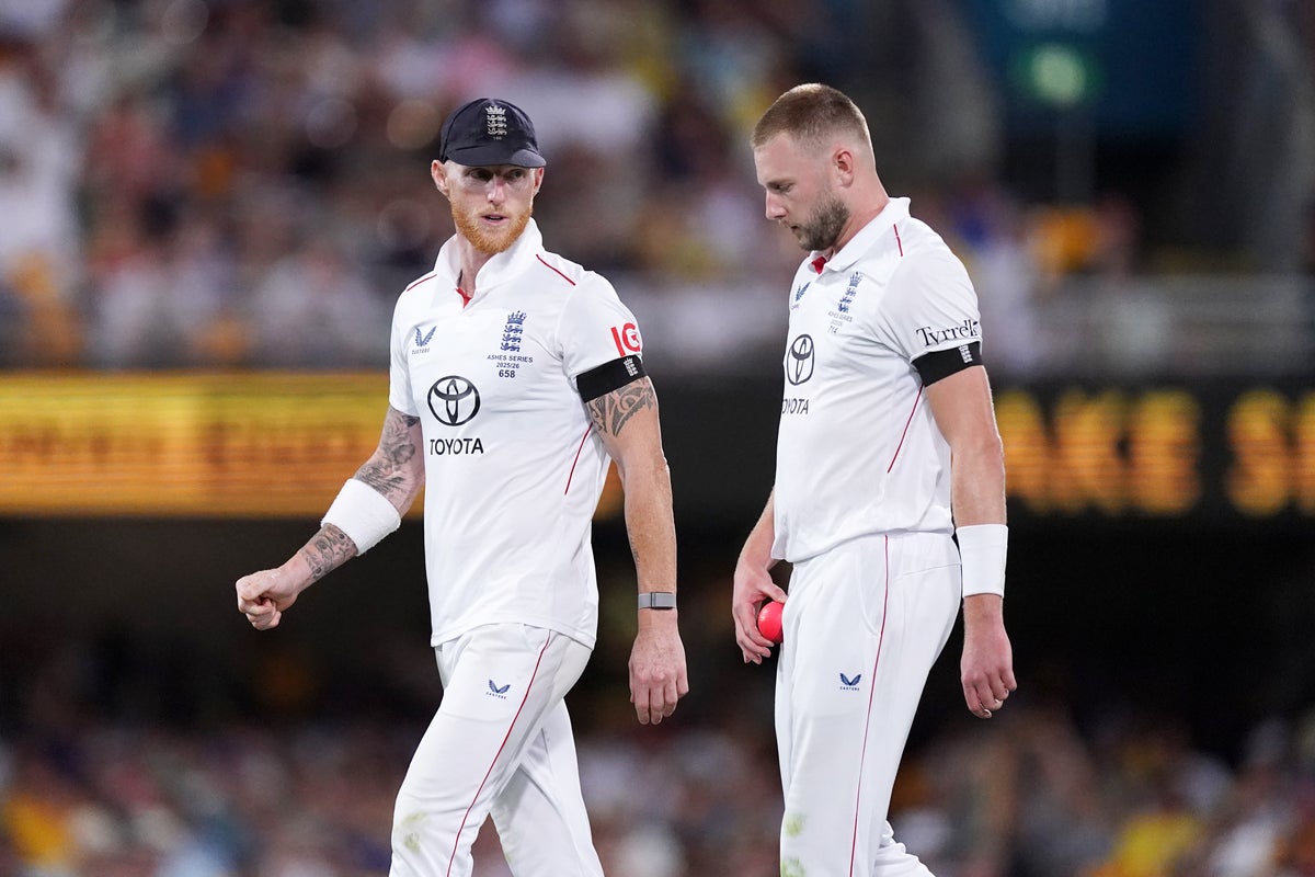 England cricket pair Ben Stokes and Gus Atkinson i