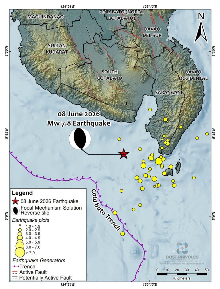 The 7.8-magnitude hit off the coast of the Philippines (PHILVOLCS)