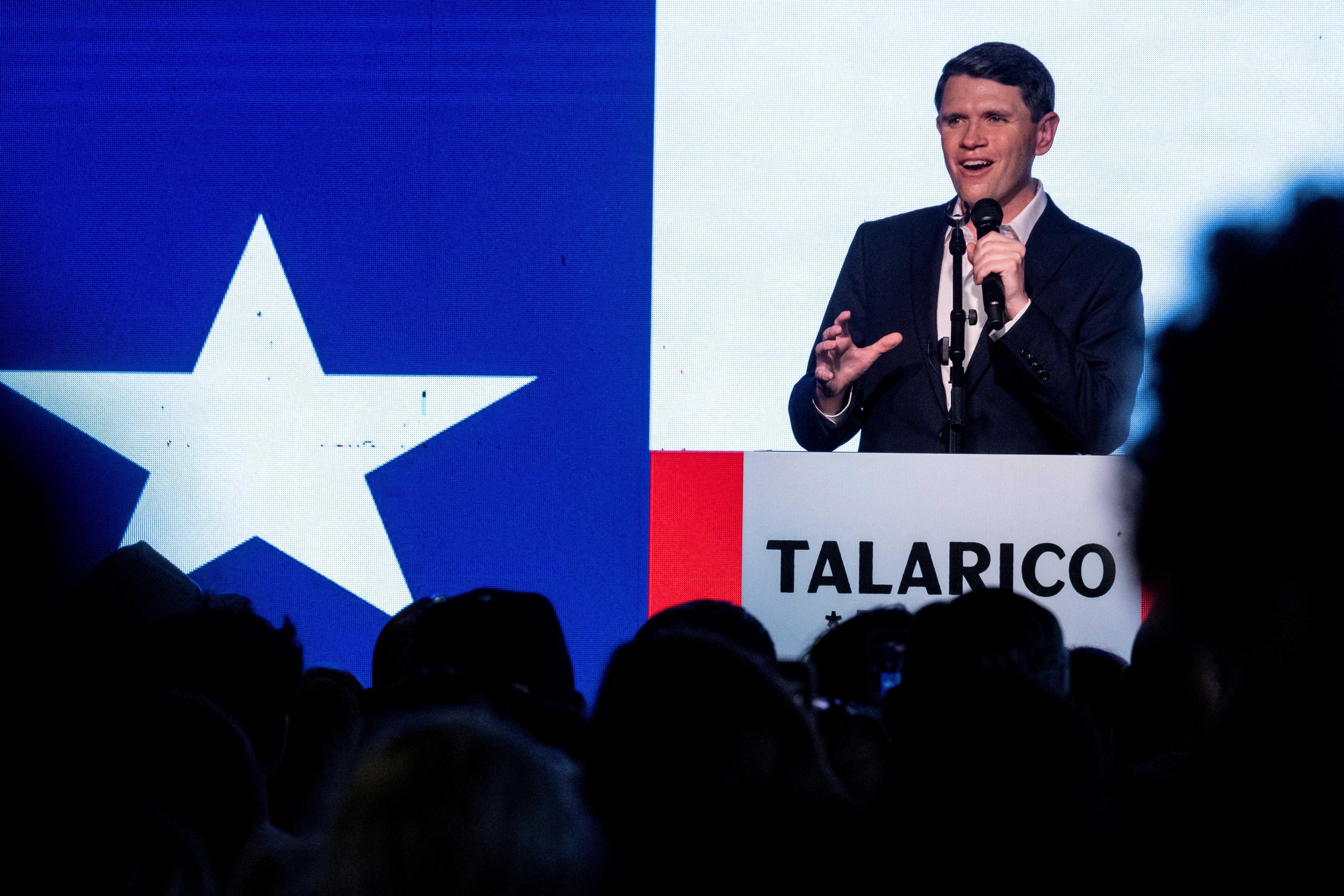 Democratic Senate candidate James Talarico speaks during a rally in San Antonio