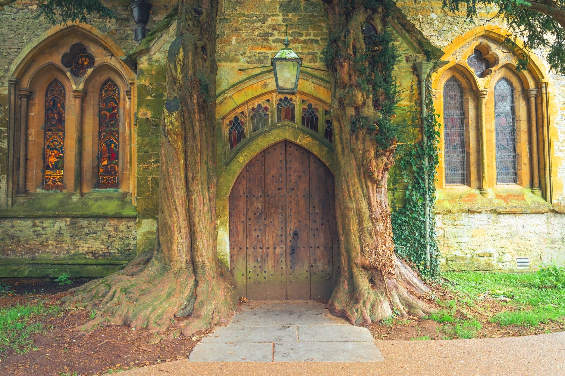 The fairytale-like door at St Edward’s Church (Getty Images)