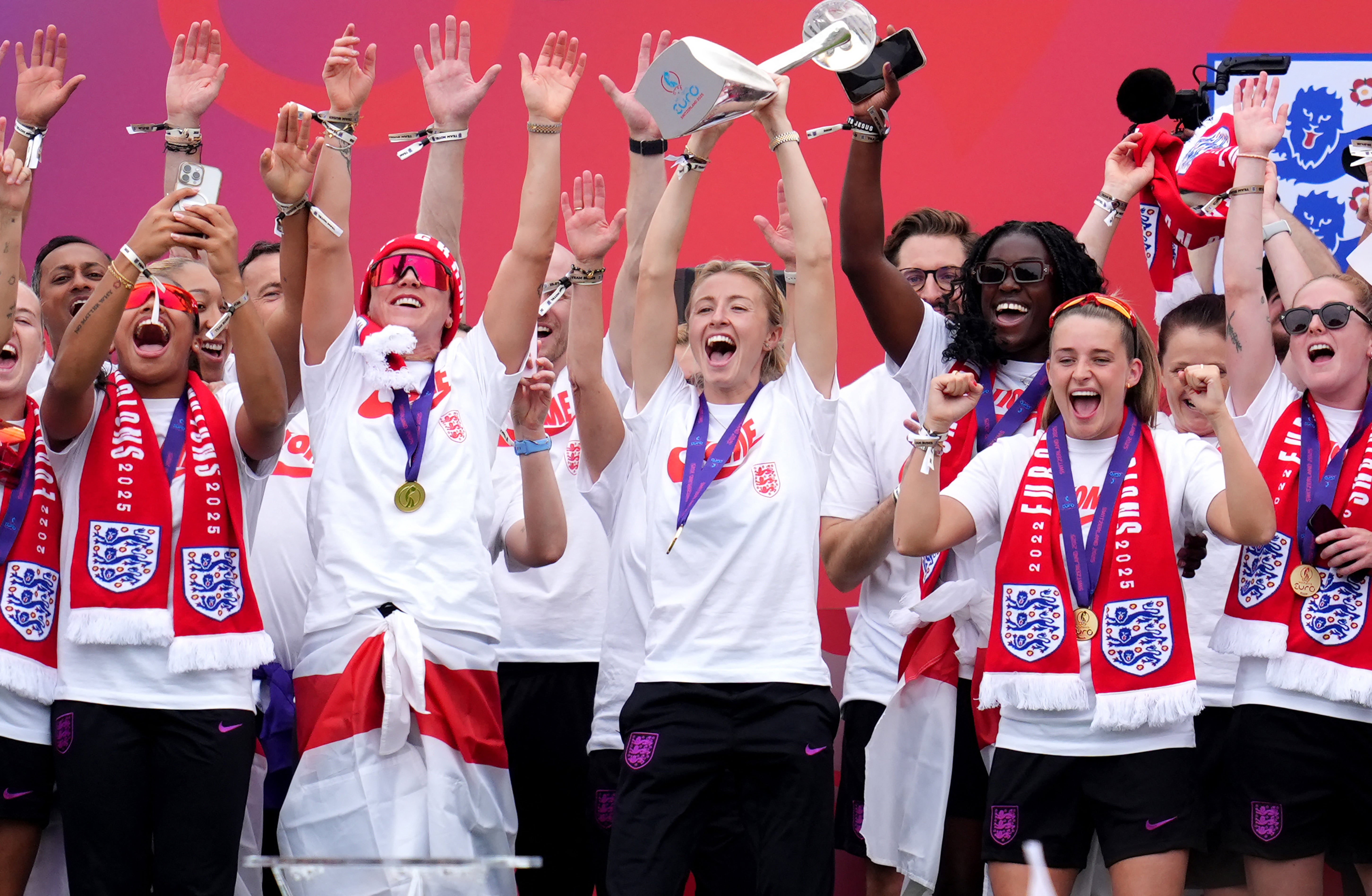 The success of the Lionesses has put women’s achievements on the pitch front and centre (AFP/Getty)