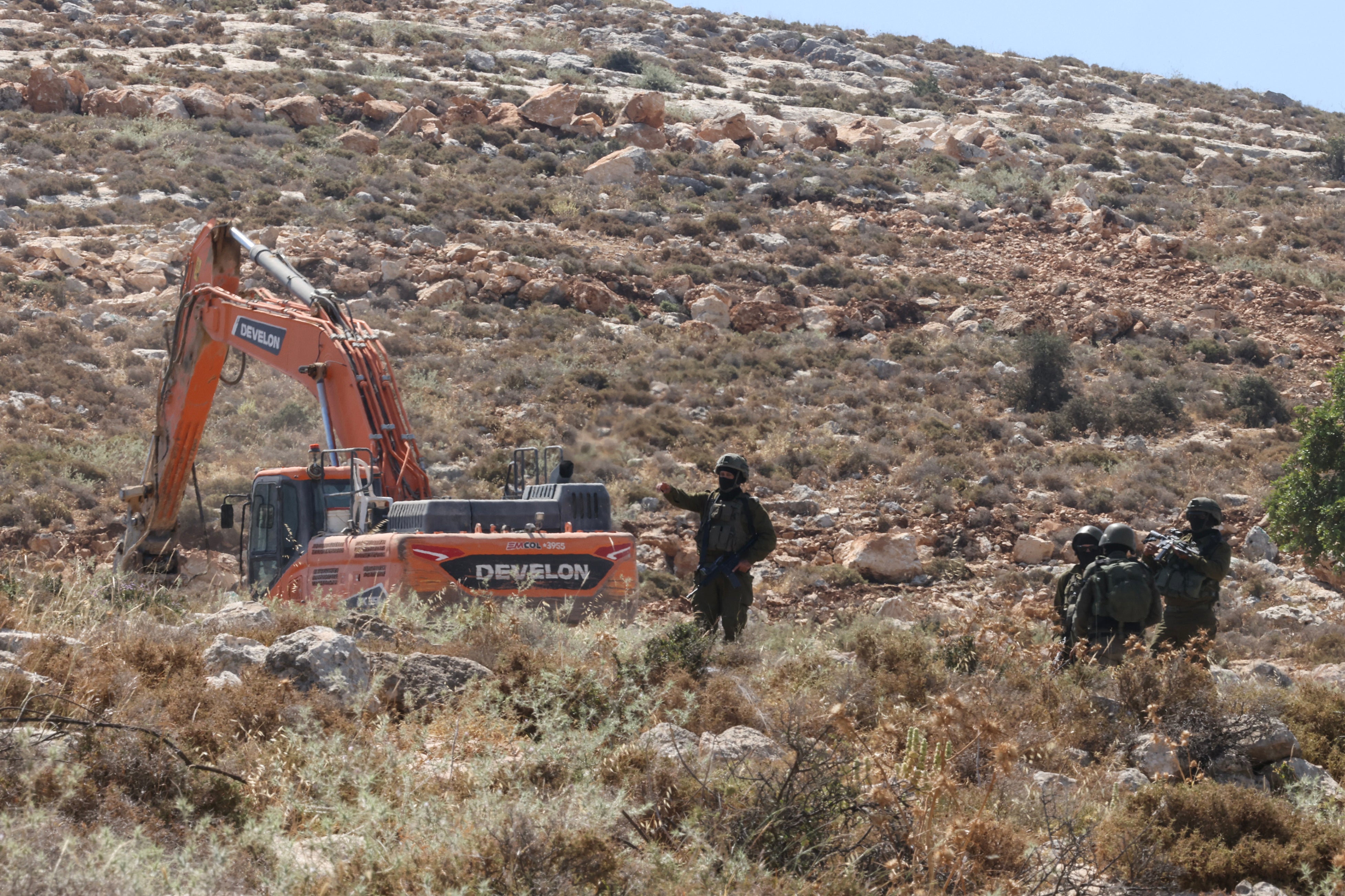 Palestinians had gathered in protest against land confiscations near the village of Dura