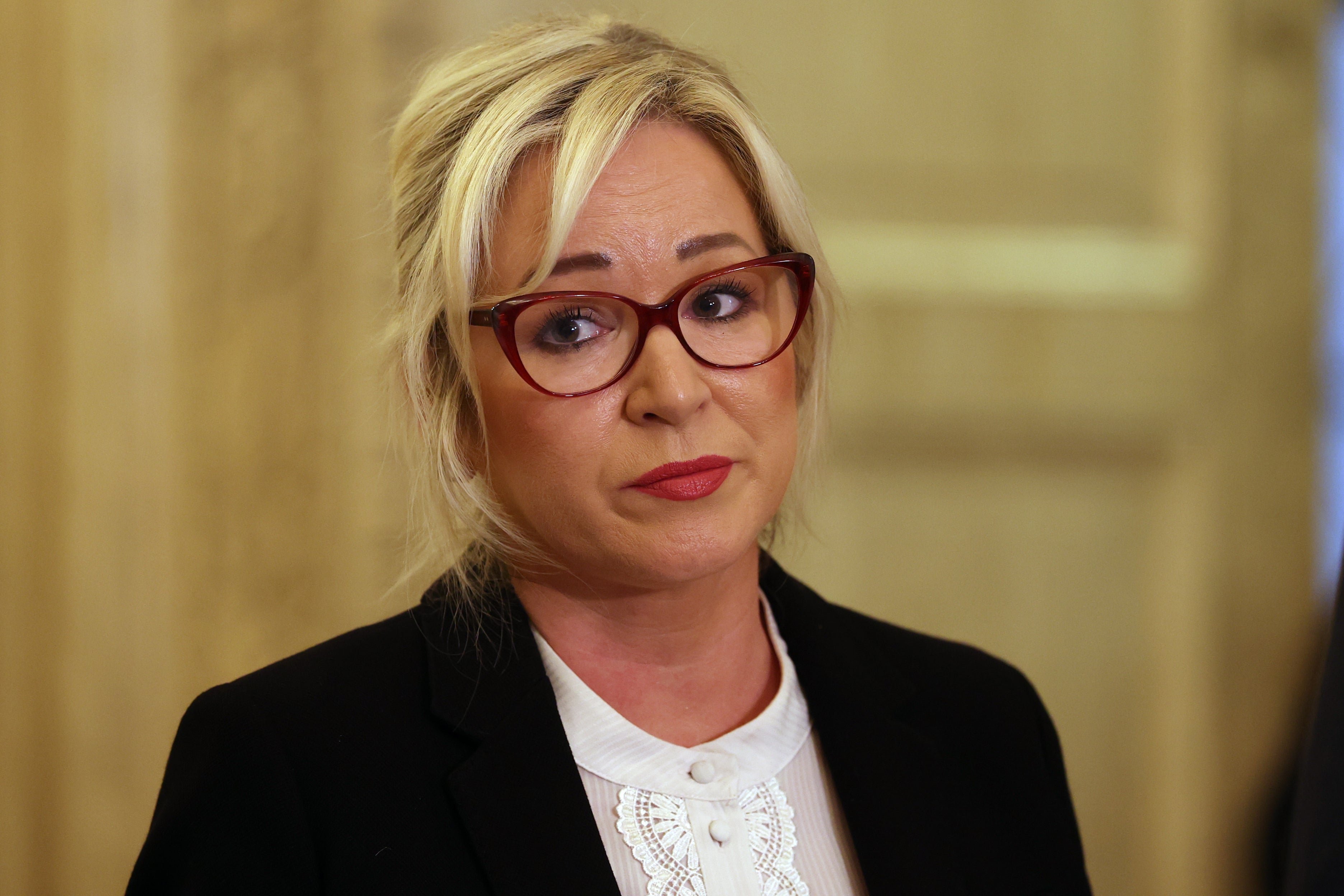 First Minister Michelle O’Neill speaking to the media (Liam McBurney/PA) (PA Wire)