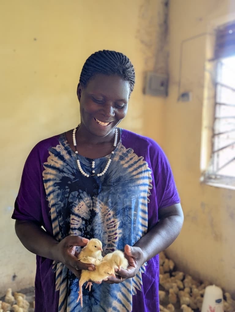 Zena graduate Rosemary with her chicks