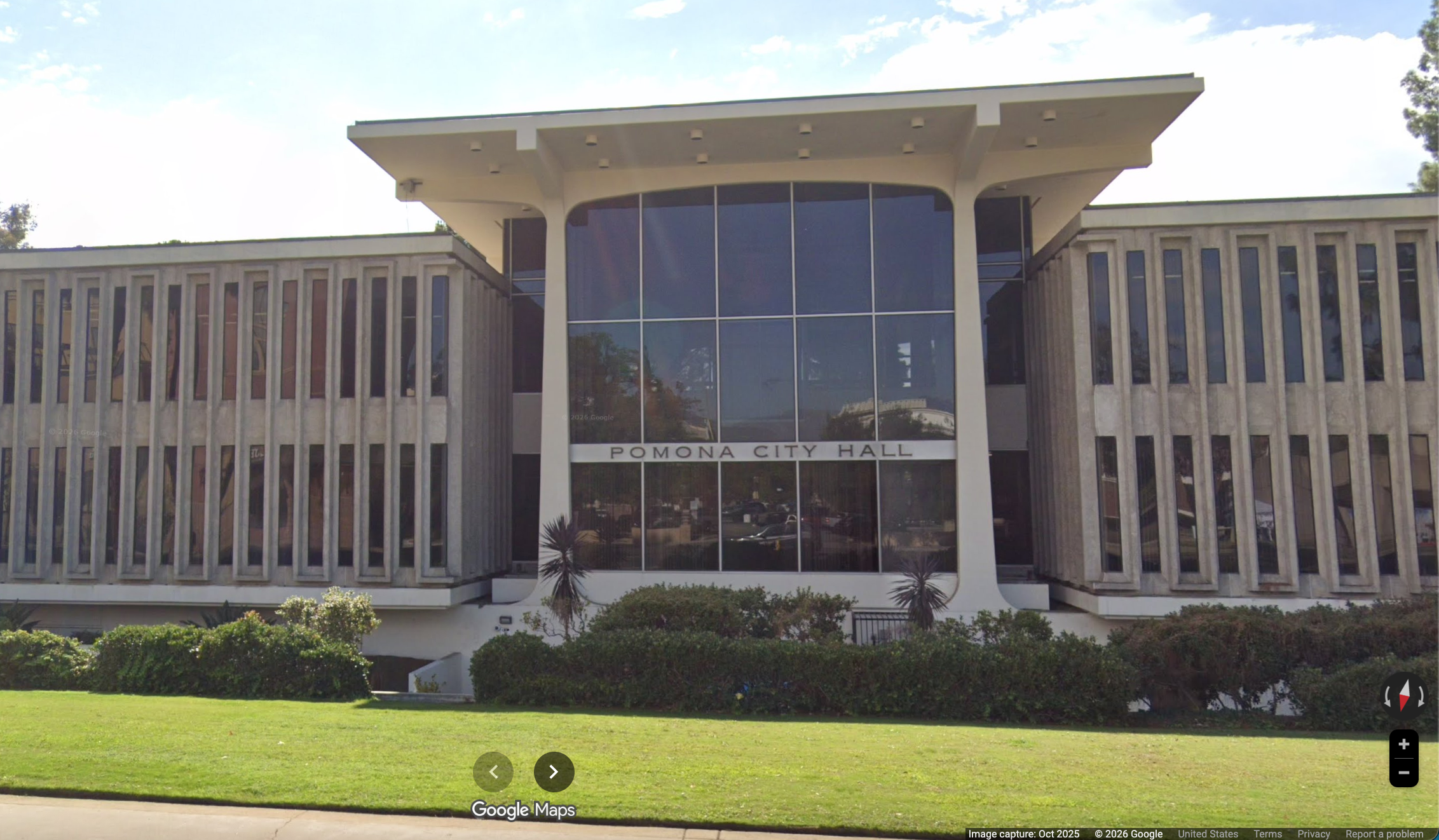 Pomona City Hall in Pomona, California. City officials apologized after residents received physical copies of its recreation guide that inadvertently contained adult images