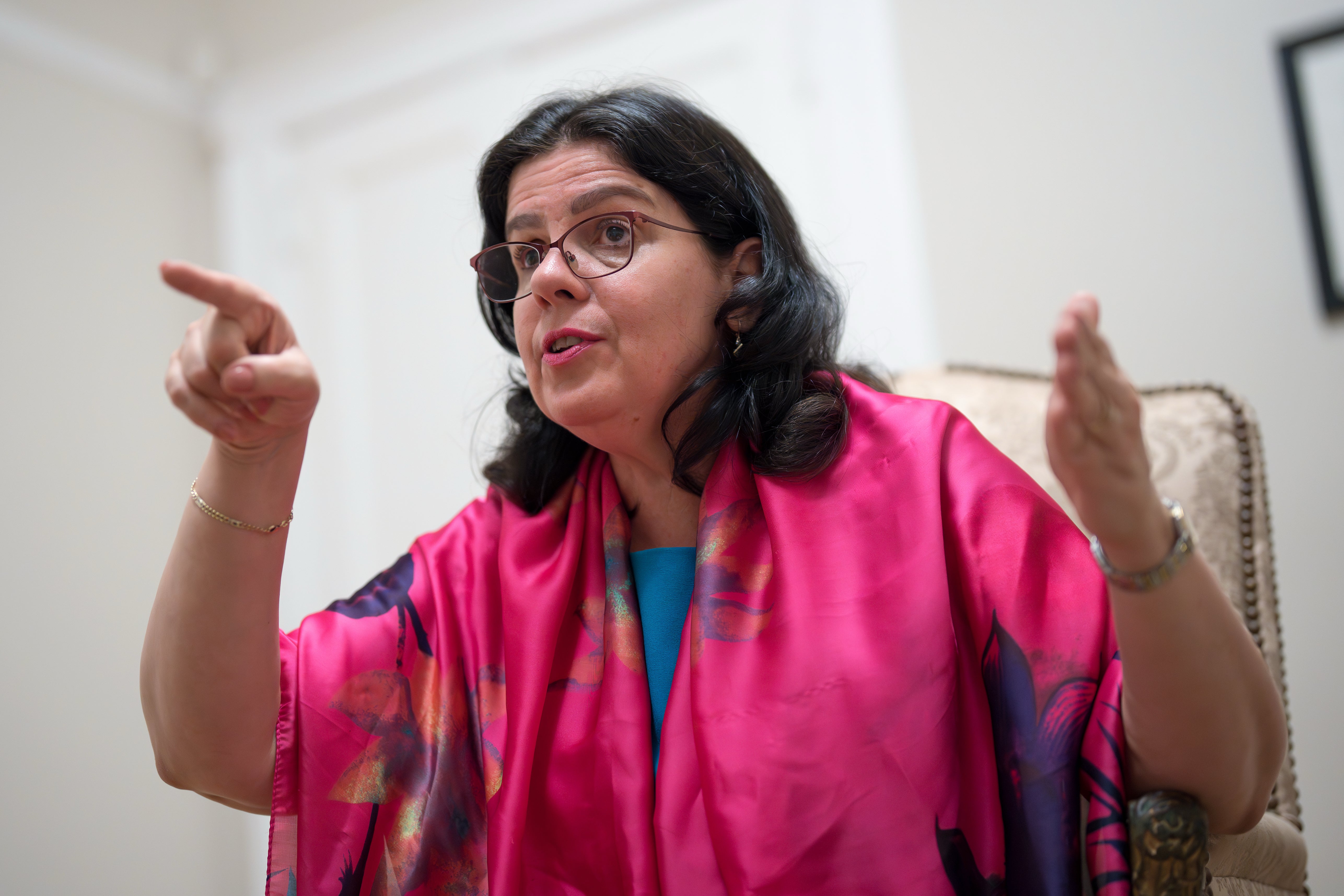 Lianys Torres Rivera, speaks with The Associated Press at the mission in Washington, Tuesday, June 9, 2026 (AP Photo/J. Scott Applewhite)