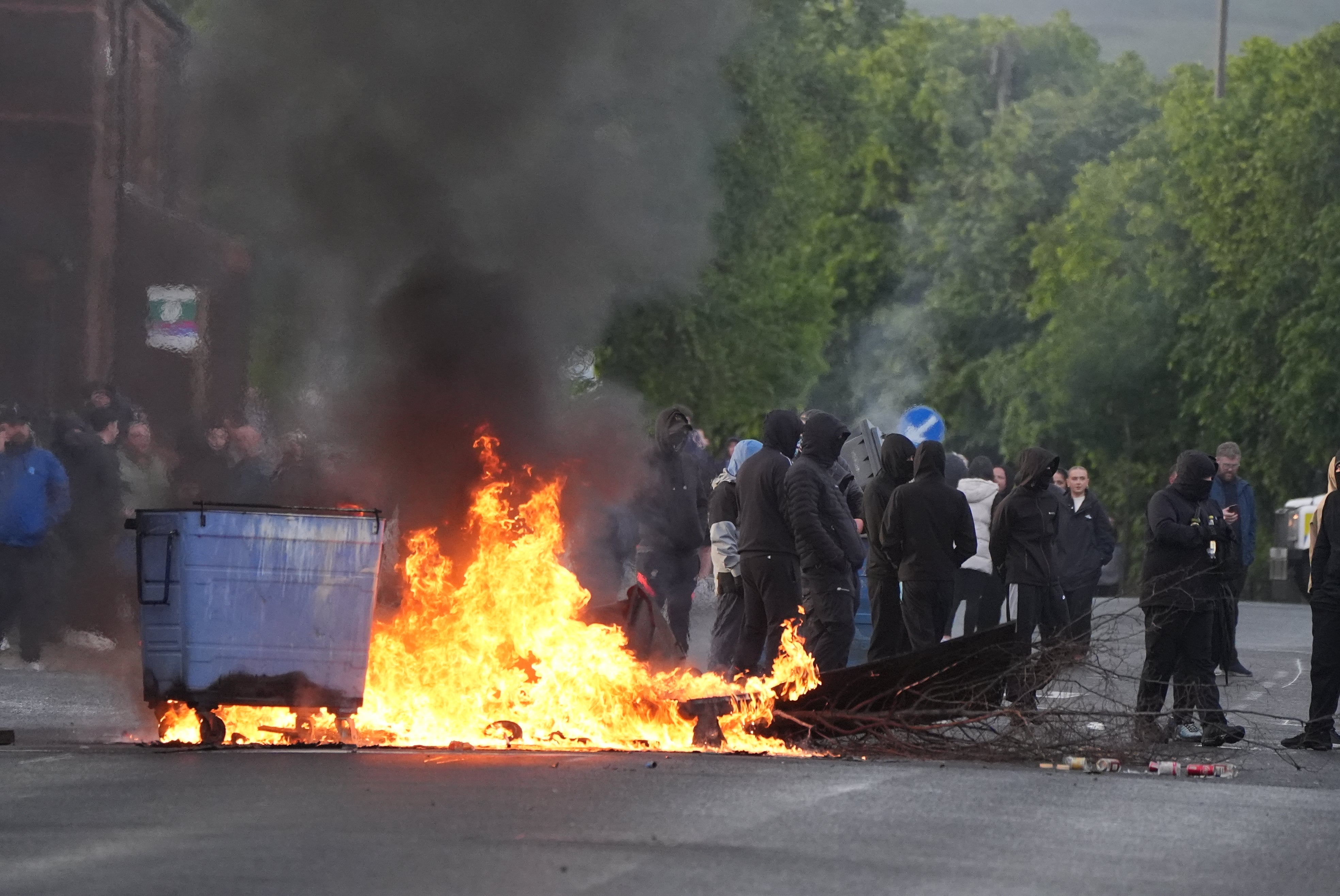 Disorder flared during an anti-immigration demonstration organised in response to Monday night’s stabbing attack (PA) (PA Wire)
