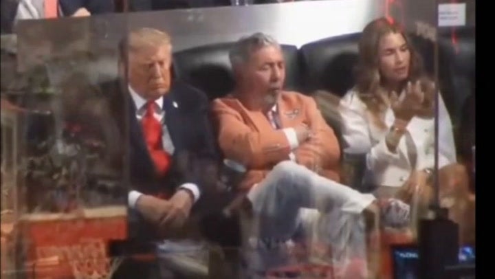 Trump allegedly caught sleeping during Game 3 of the 2026 NBA Finals in New York City.