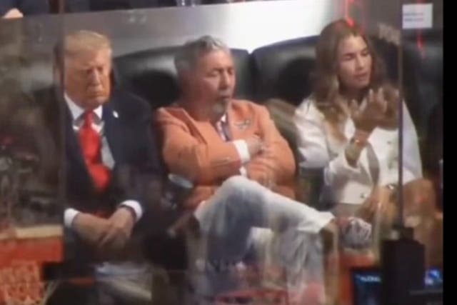 Trump allegedly caught sleeping during Game 3 of the 2026 NBA Finals in New York City.