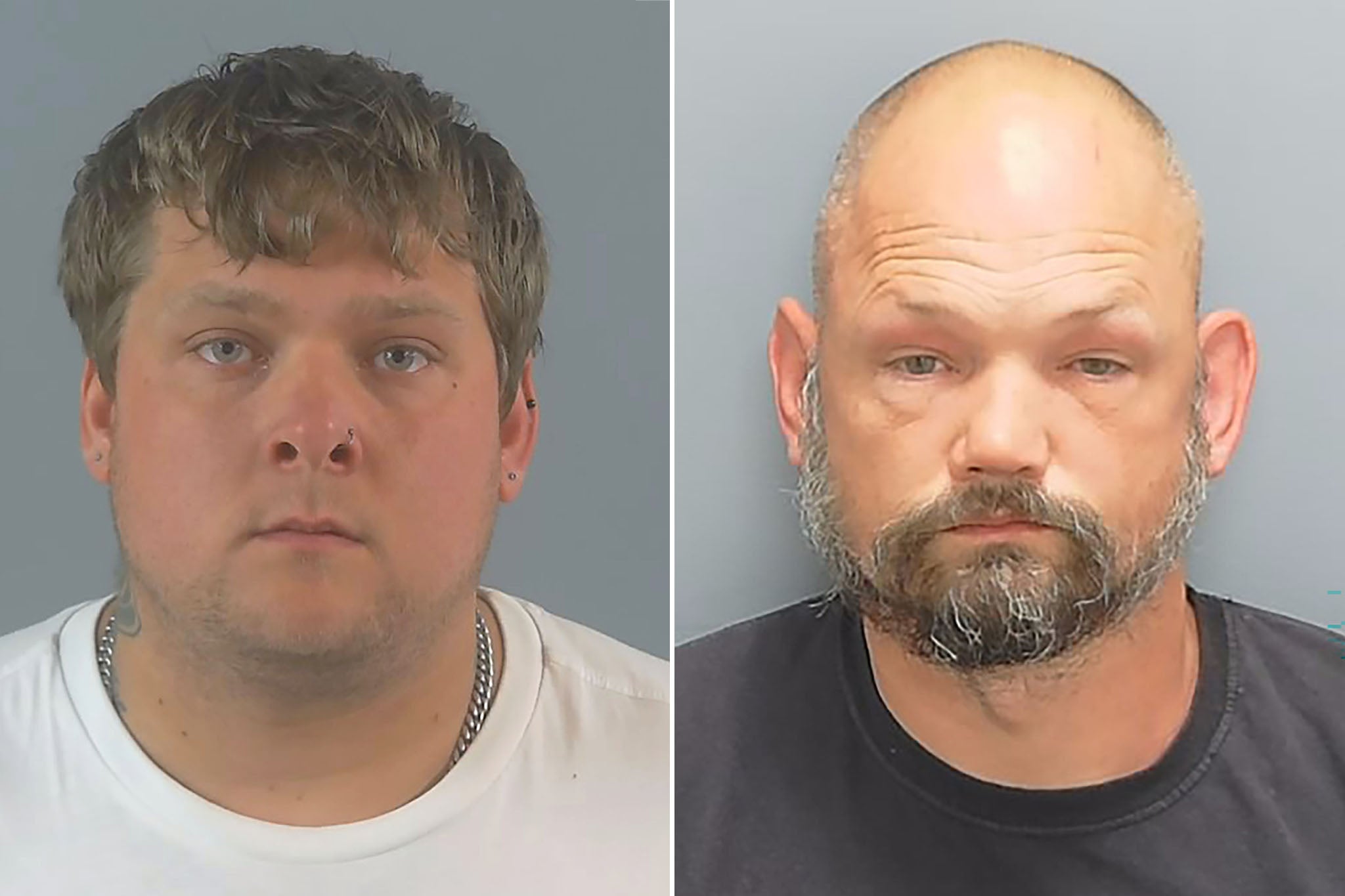 Connor Bishop, 24, and Leon O’Leary, 41 were jailed after throwing a traffic cone and a smoke grenade at police during violent disorder in Southampton.
