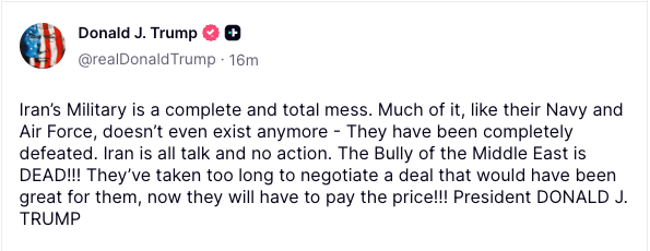  (Donald J Trump/ Truth Social)