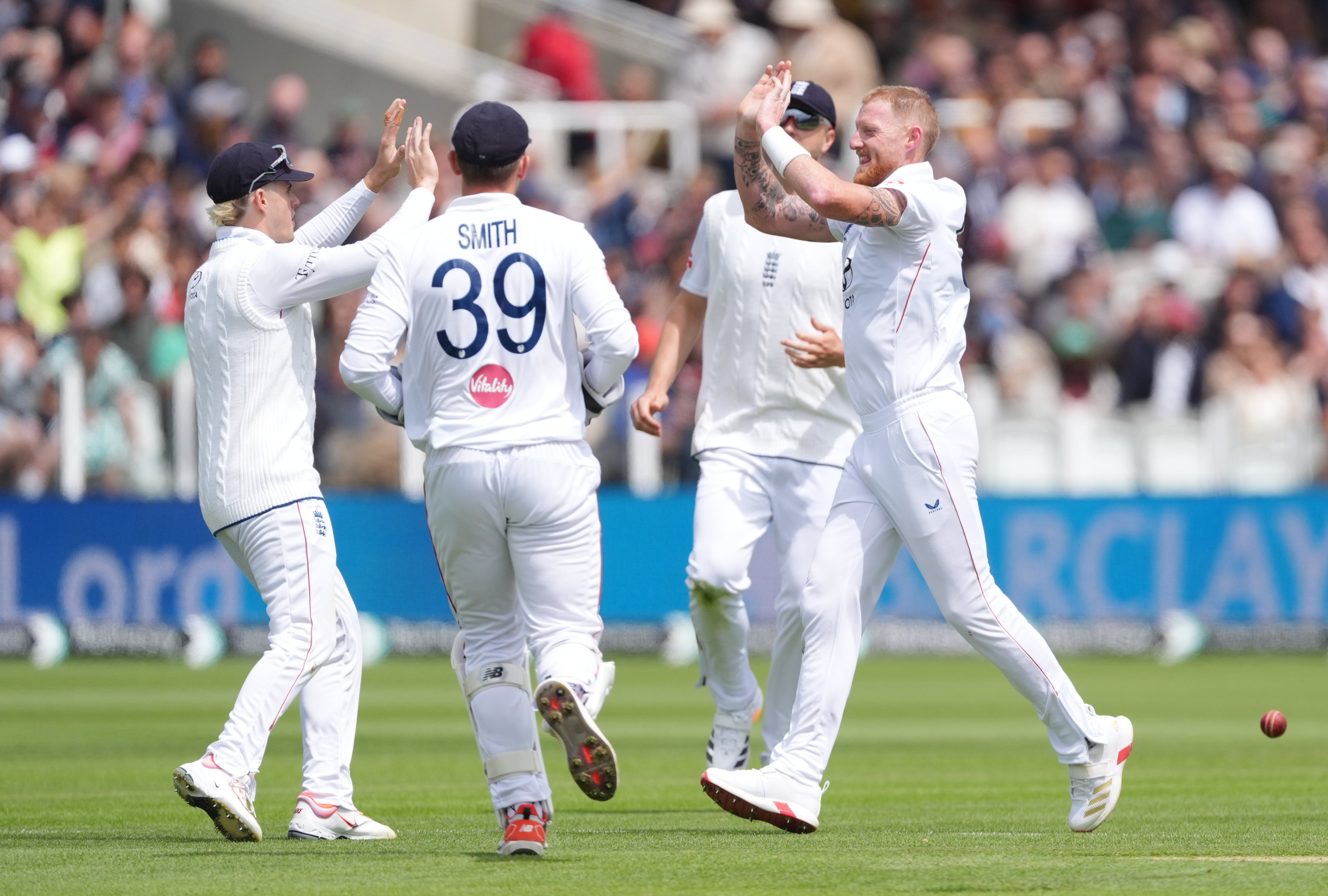 England celebrated victory in the first Test against New Zealand (Ben Whitley/PA)