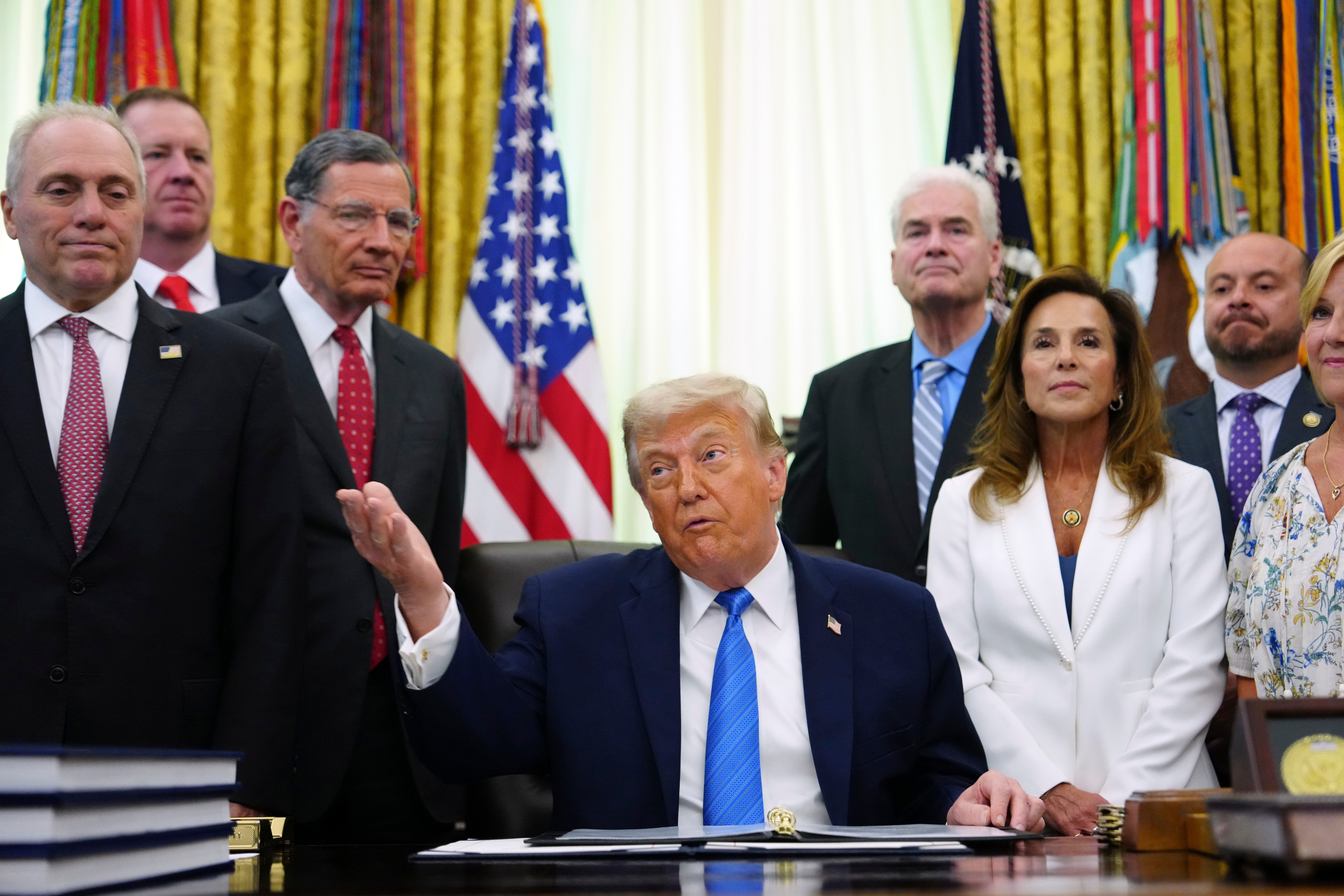 President Donald Trump speaks in the Oval Office of the White House, Wednesday, June 10 (AP)