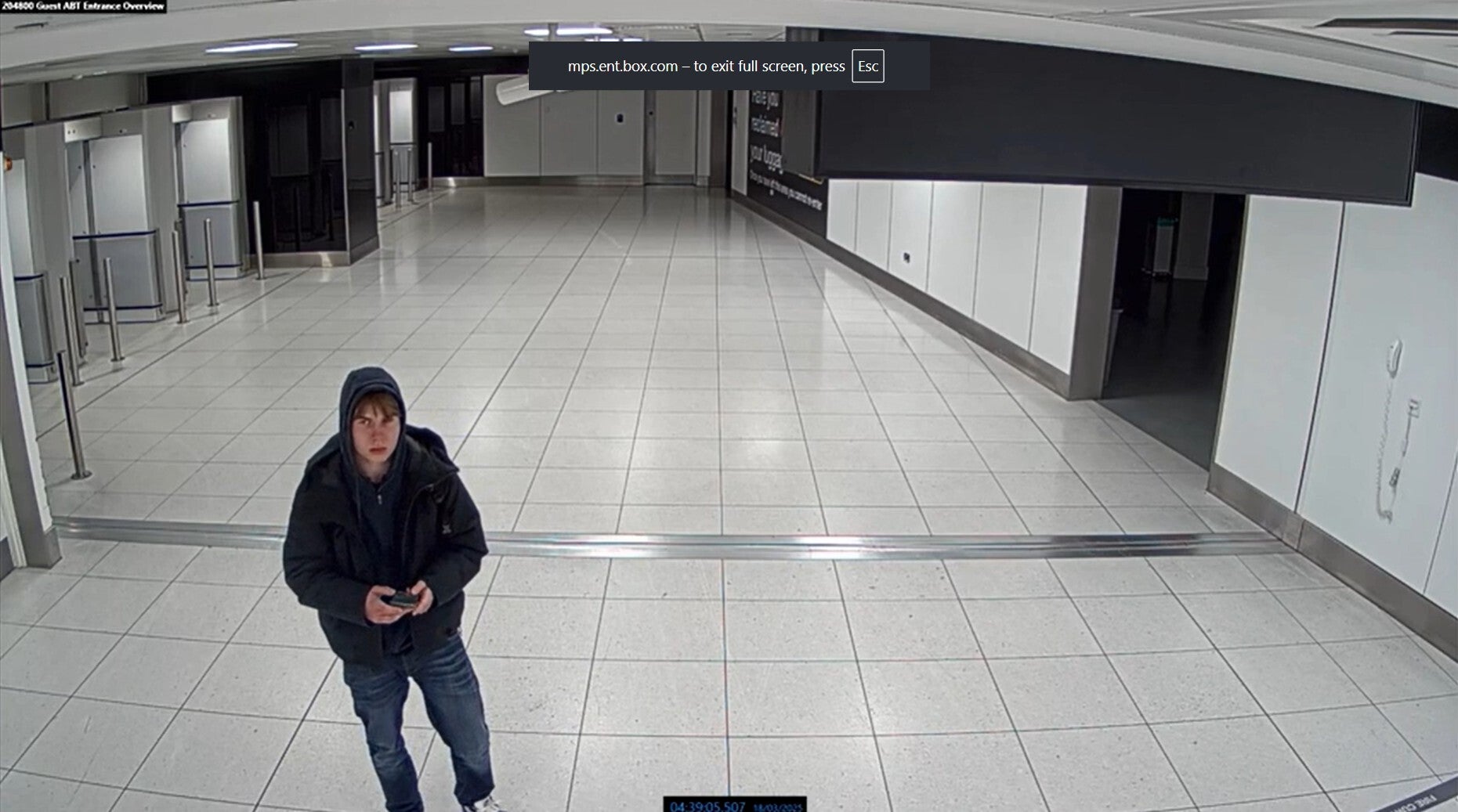 Johannes Natland at Manchester Airport on 18 March 2025 (Counter Terrorism Policing/PA)