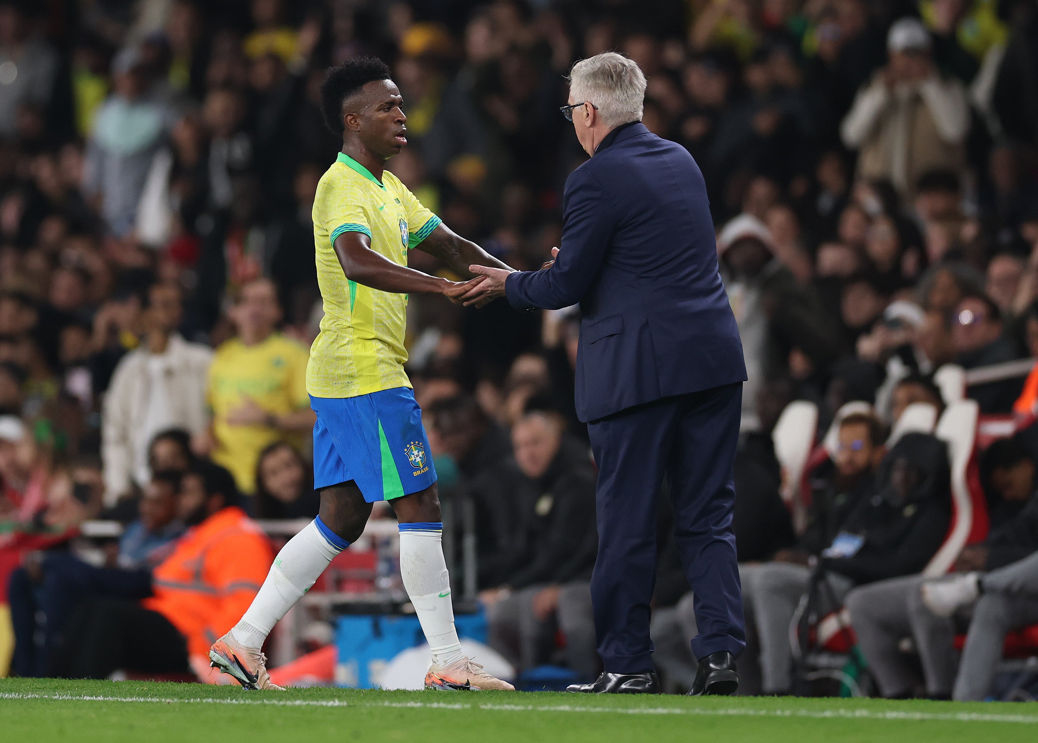 Can Carlo Ancelotti and Vinicius Jr guide Brazil to a first World Cup in 24 years? (Getty)